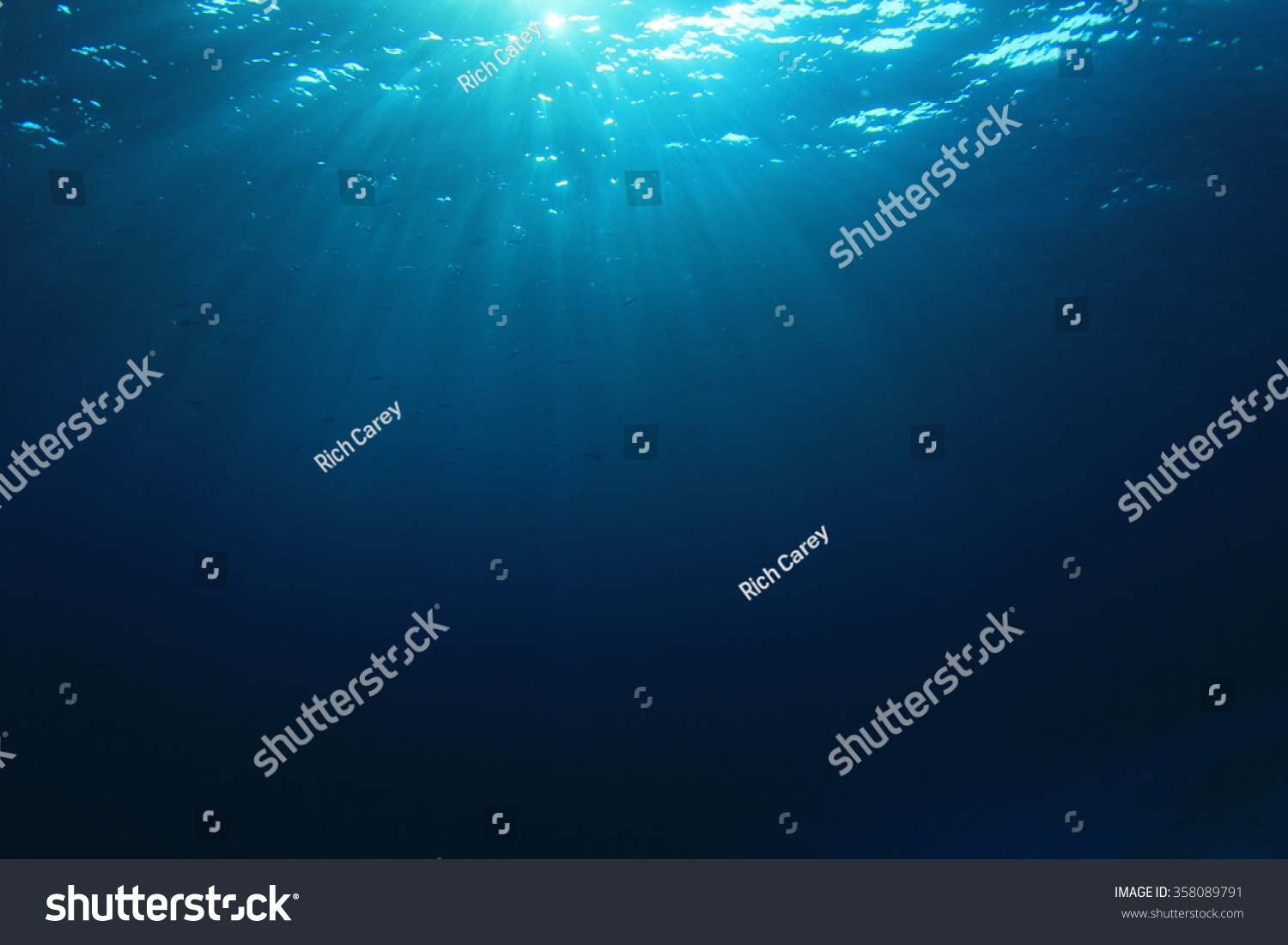 Underwater blue background in sea #358089791