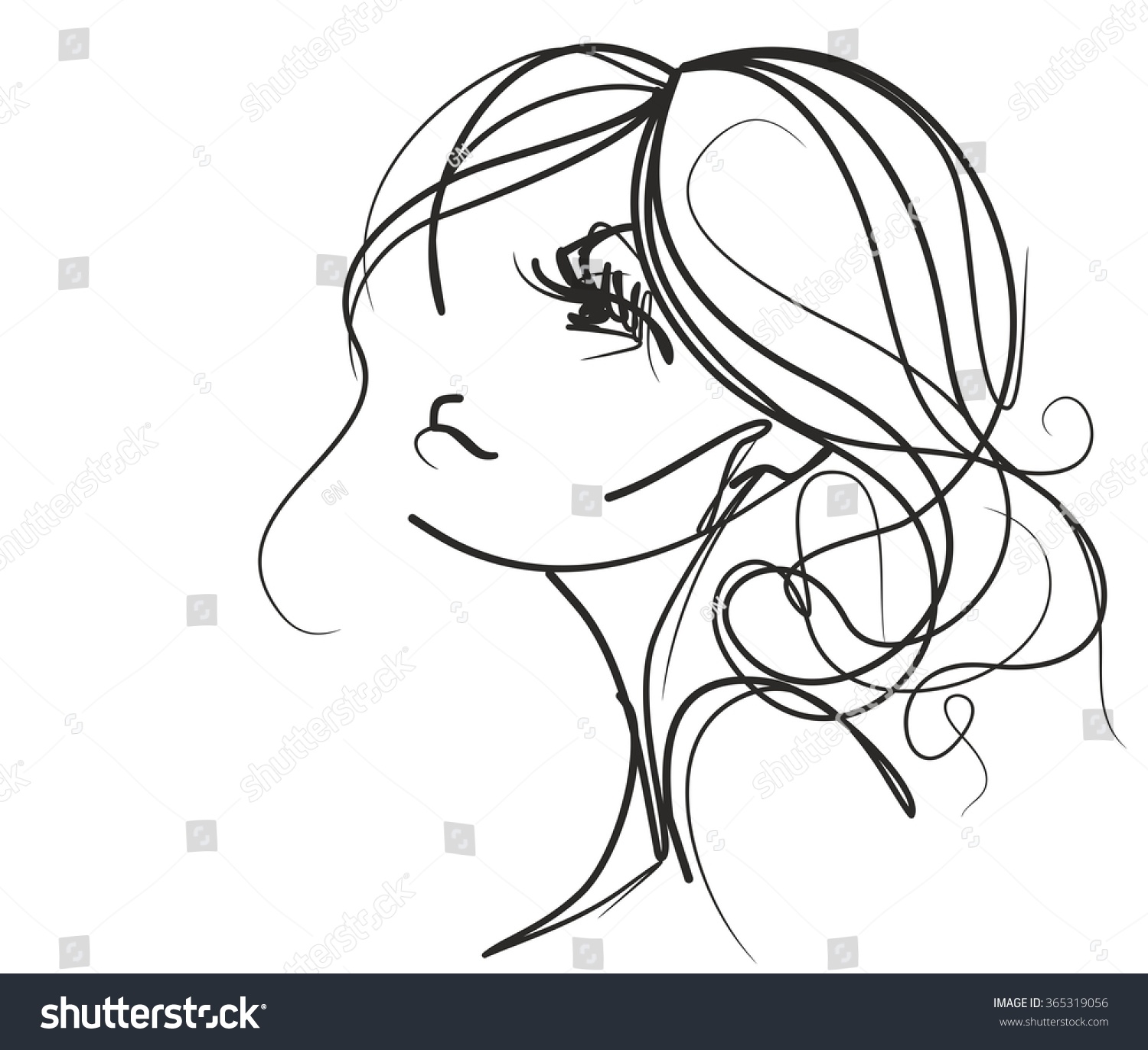 VECTOR 
stylish  original hand-drawn graphics portrait  with beautiful young attractive girl model for design. Fashion, style,    beauty . Graphic, sketch drawing. Sexy  woman
 #365319056