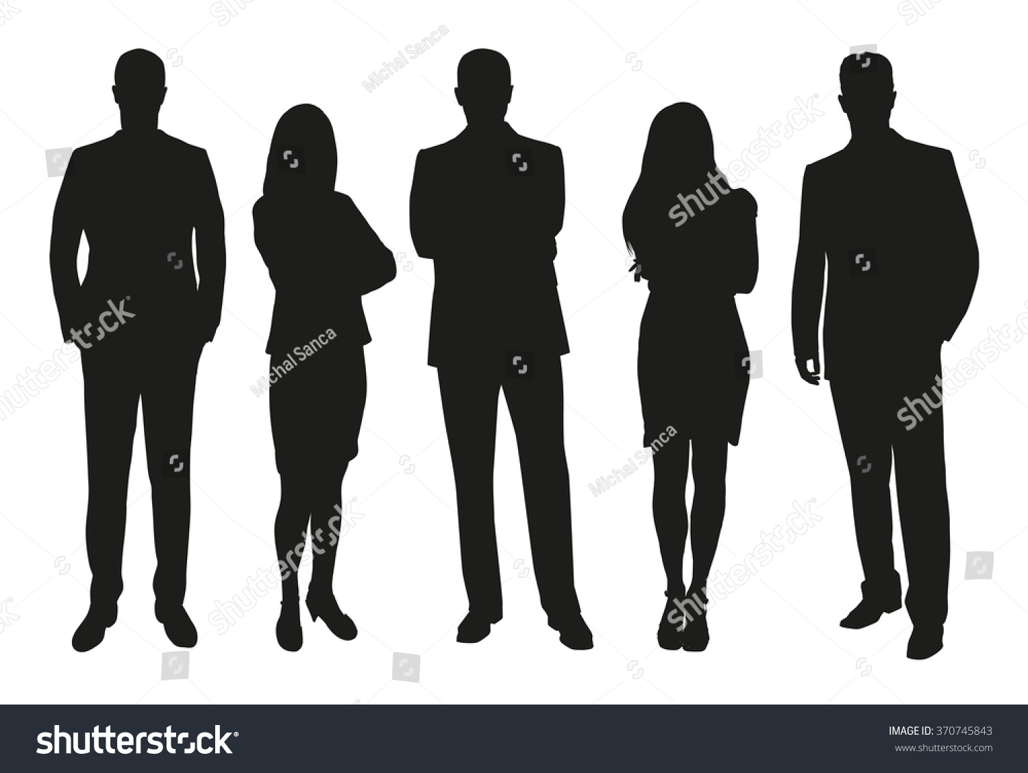 Business people, set of vector silhouettes #370745843
