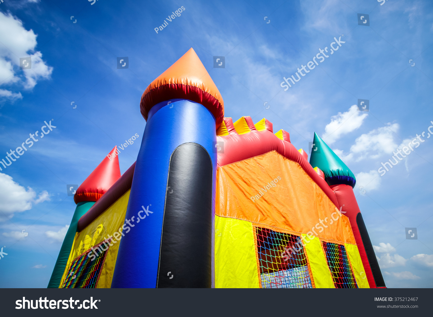 Children's inflatable jumpy house castle top half.  #375212467