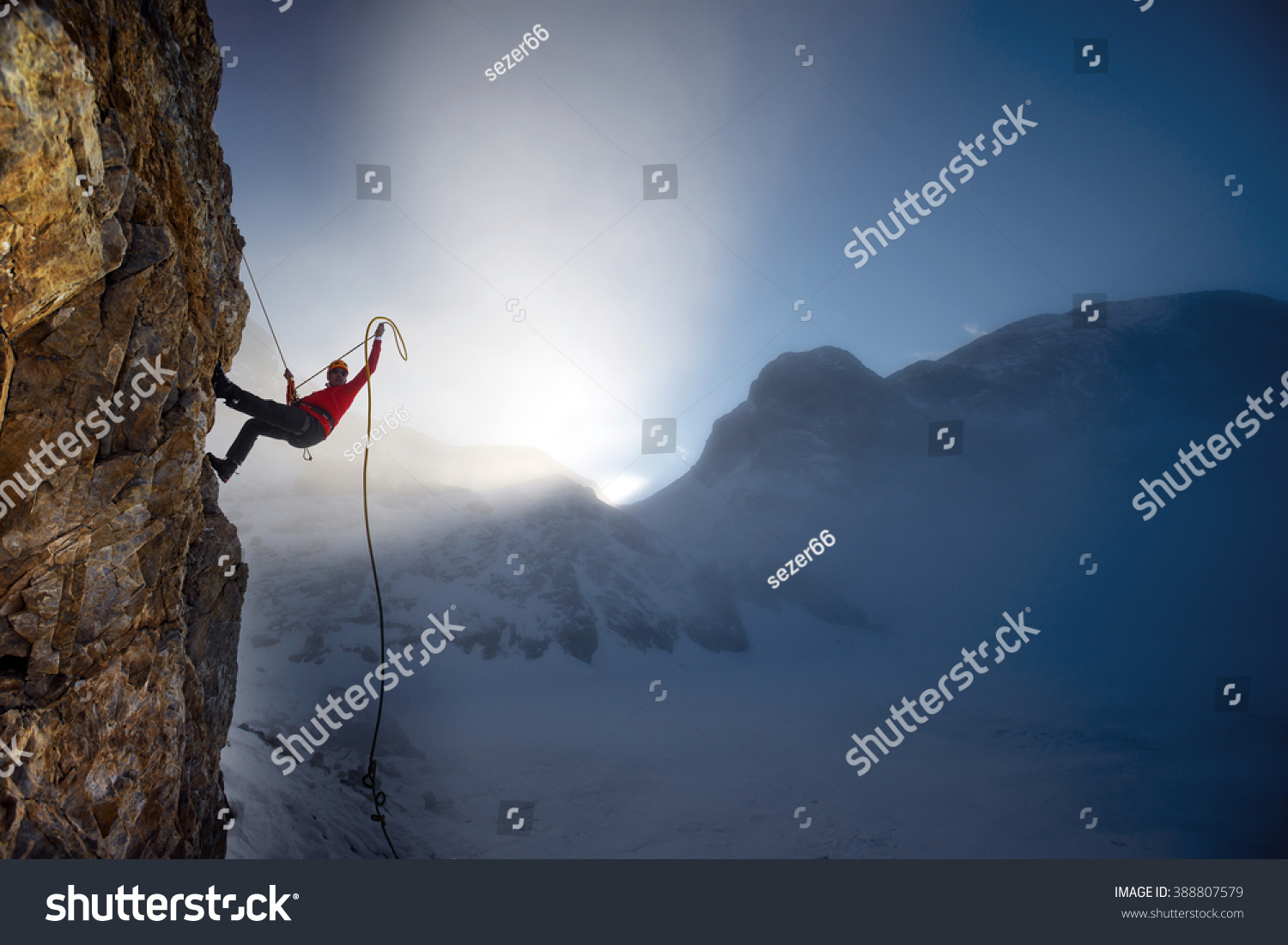 extreme winter climbing #388807579
