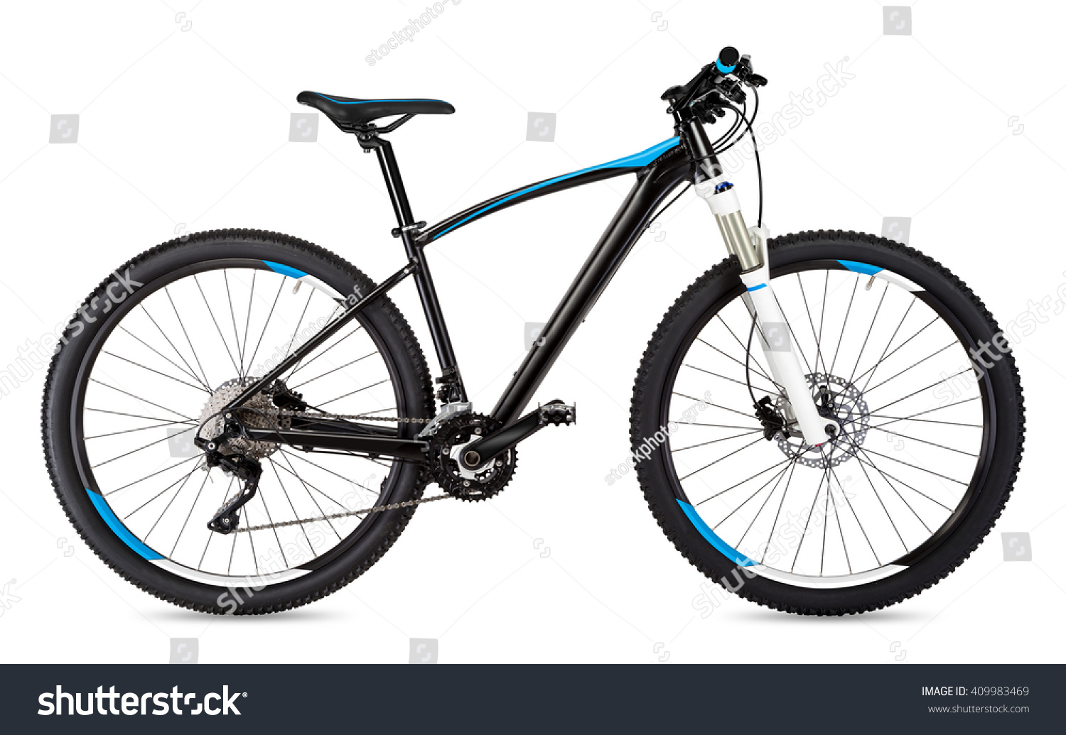 black blue mountain bike isolated on white background #409983469