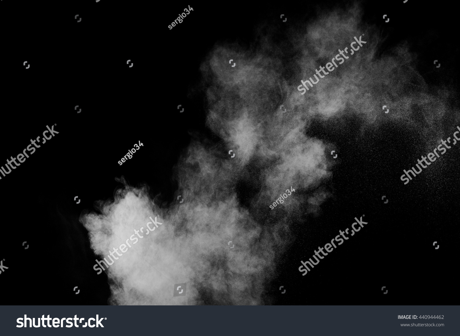 White powder explosion on black background. #440944462