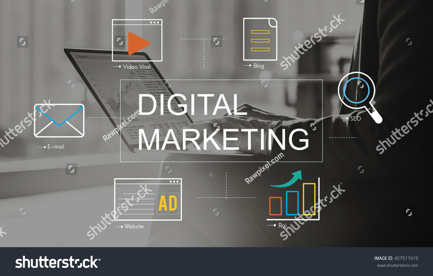 Digital Marketing Media Technology Graphic Concept #457517419