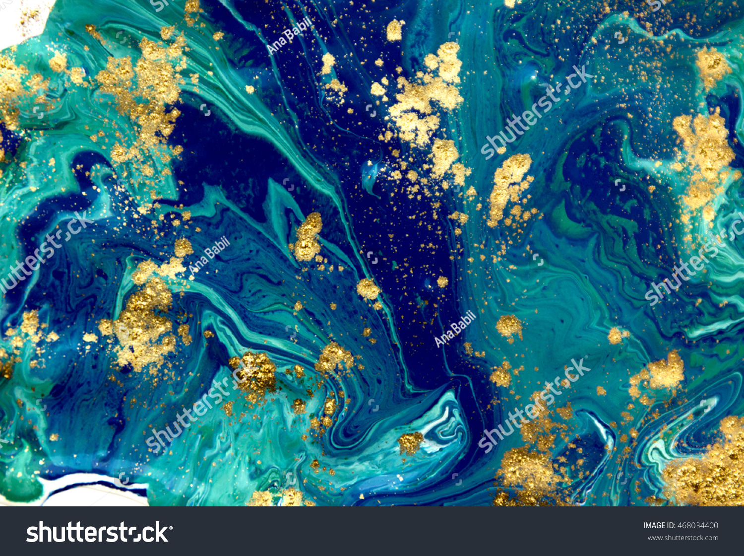 Marbled blue abstract background. Liquid marble pattern. #468034400