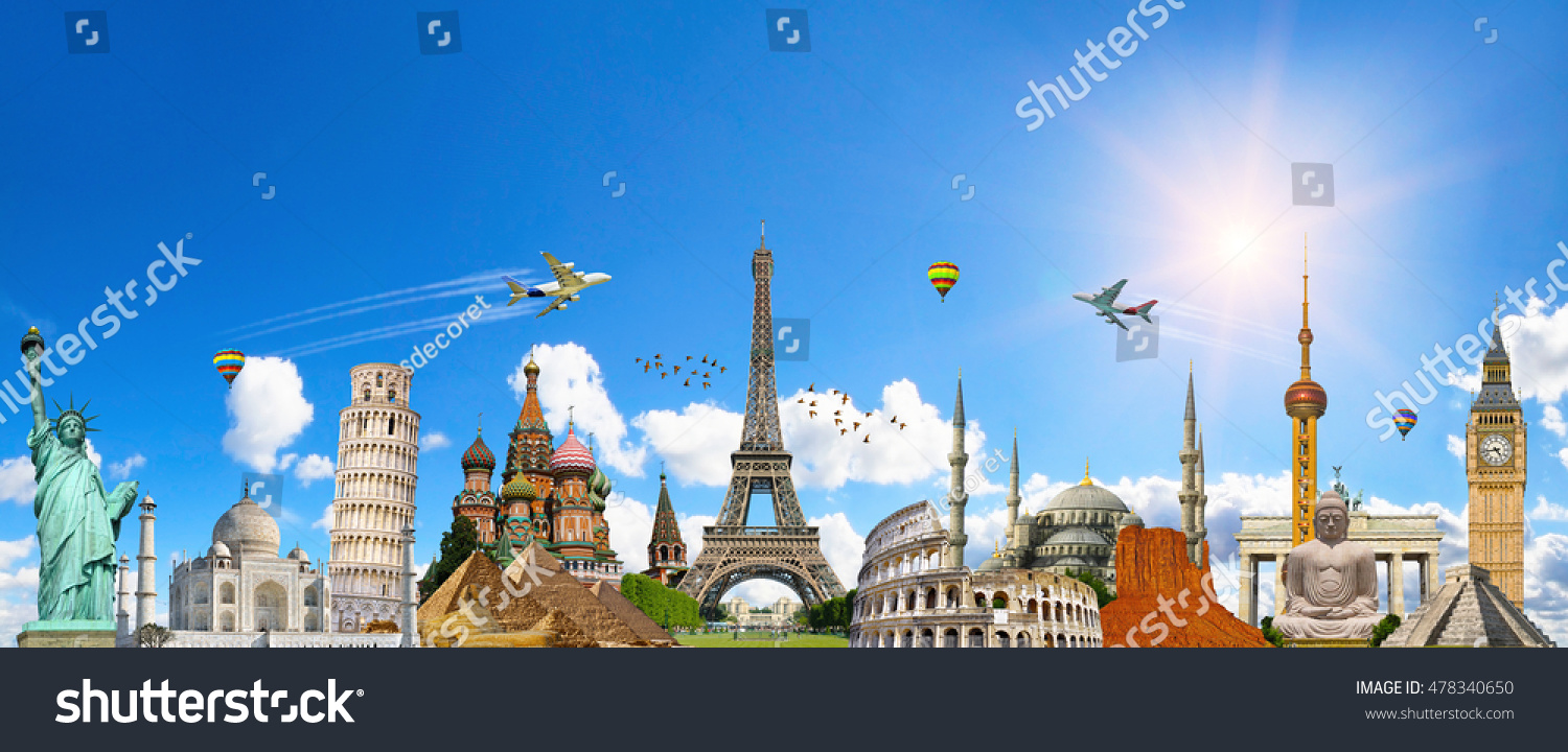 Famous landmarks of the world grouped together #478340650
