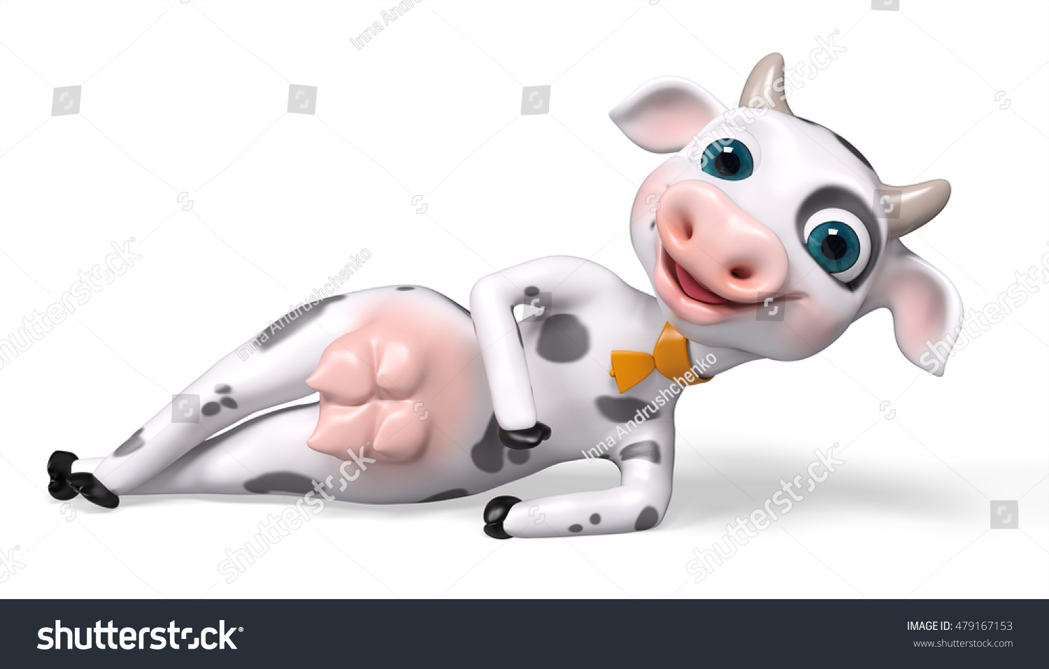 Cartoon character cow  isolated, 3d rendering #479167153