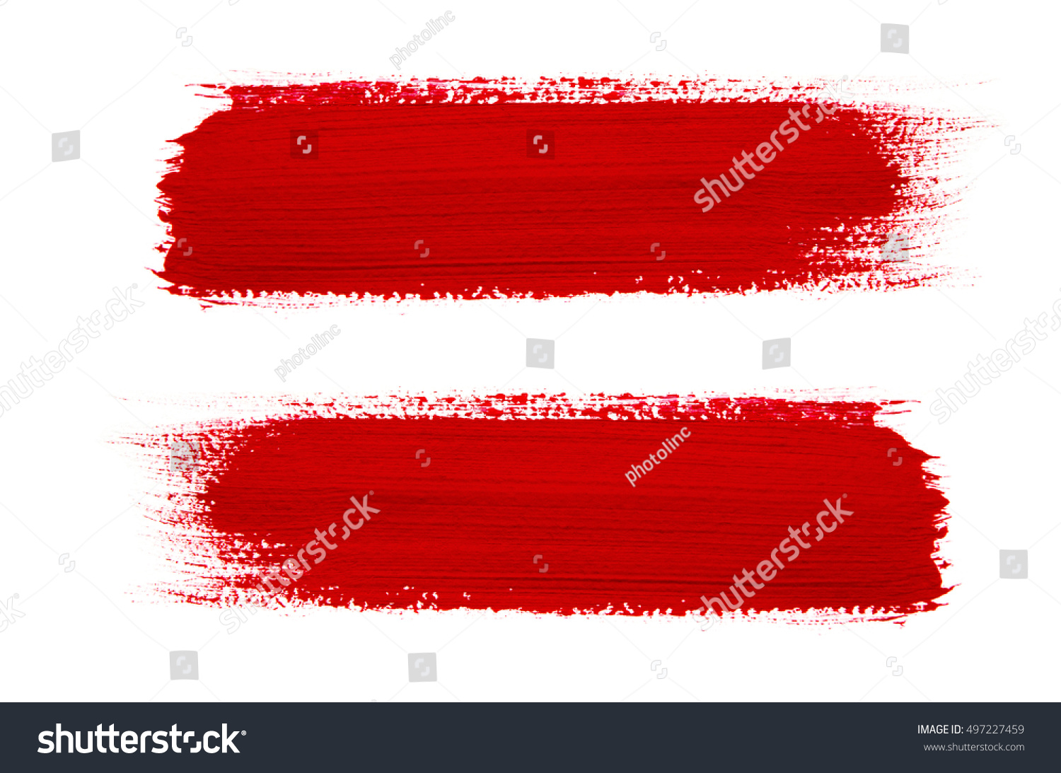 Red brush stroke isolated on grunge background #497227459