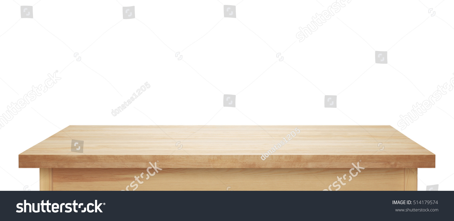 Light wooden tabletop. Table on white background. #514179574