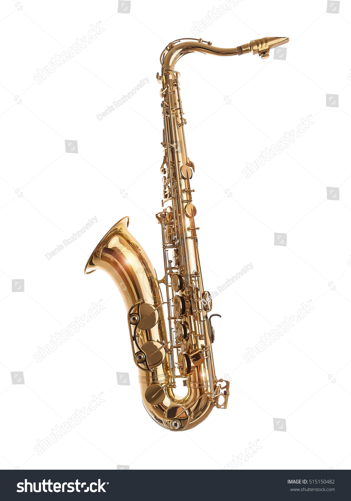 Golden Saxophone isolated on a white background. #515150482