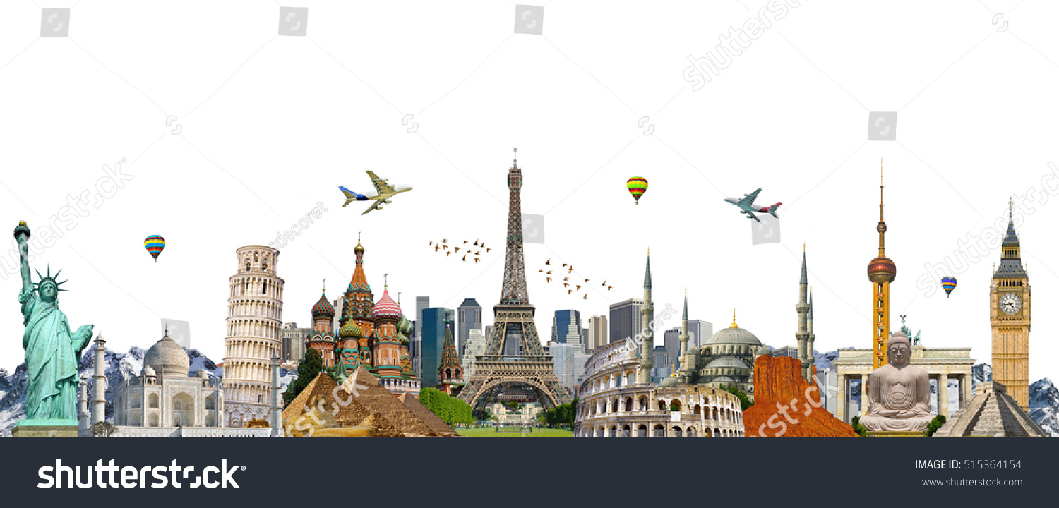 Famous landmarks of the world grouped together #515364154