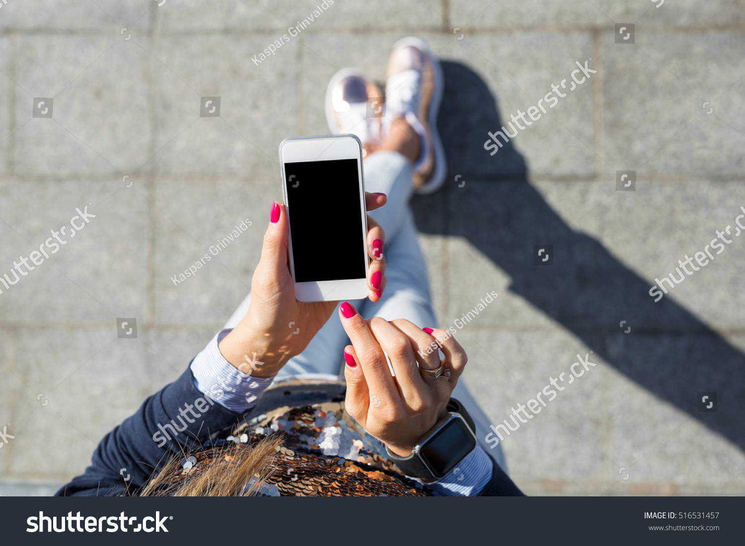 woman using smartphone  #516531457