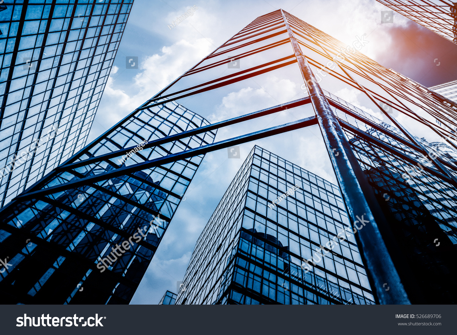 low angle view of skyscrapers in Shenzhen,China. #526689706
