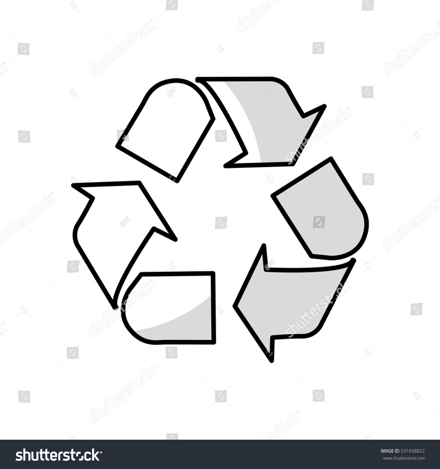 arrows recycle symbol isolated icon vector illustration design #531658822
