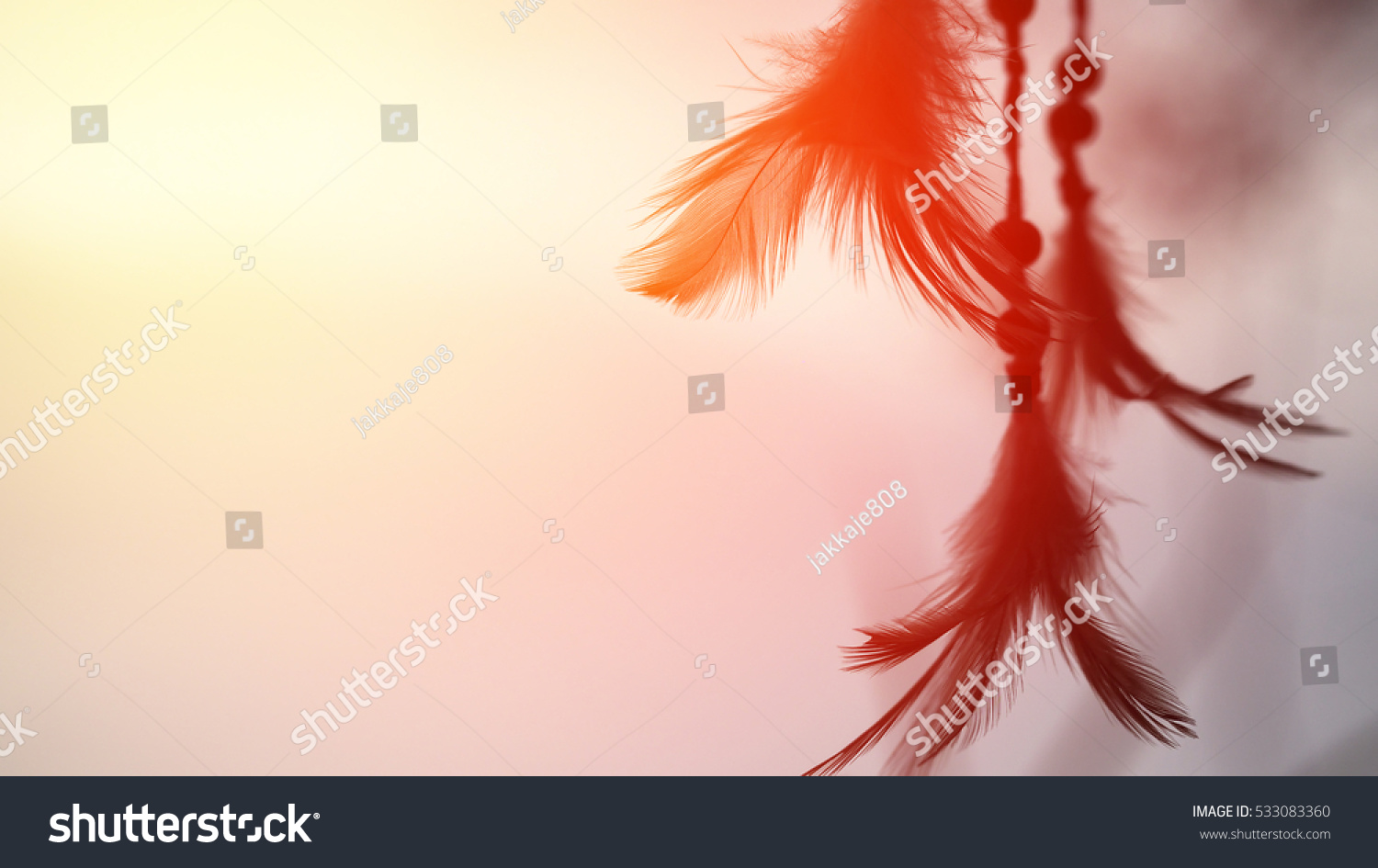 Dream catcher native american in the wind and blurred bright light background, hope and dream concept #533083360