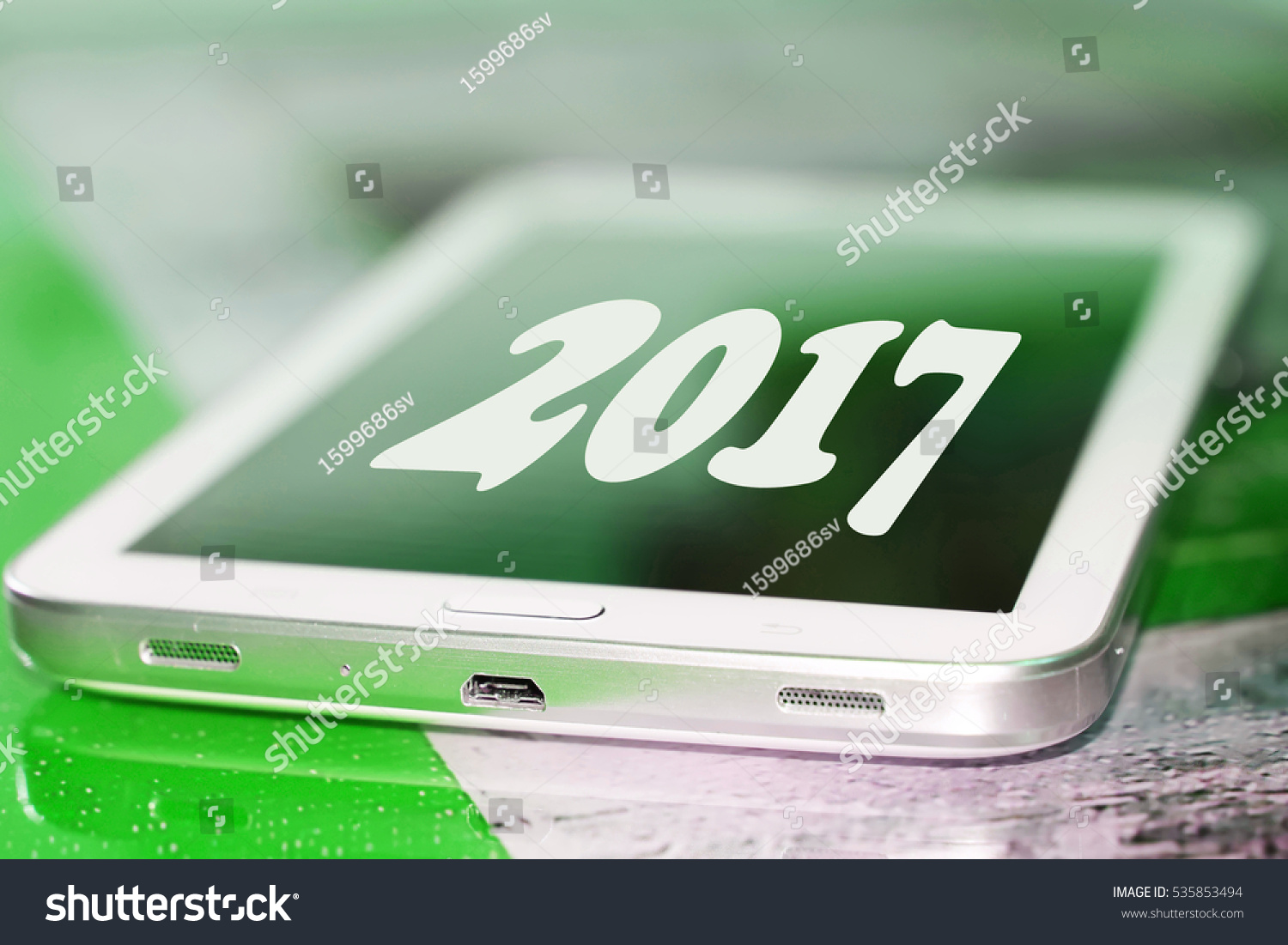 2017 on the cell phone screen #535853494