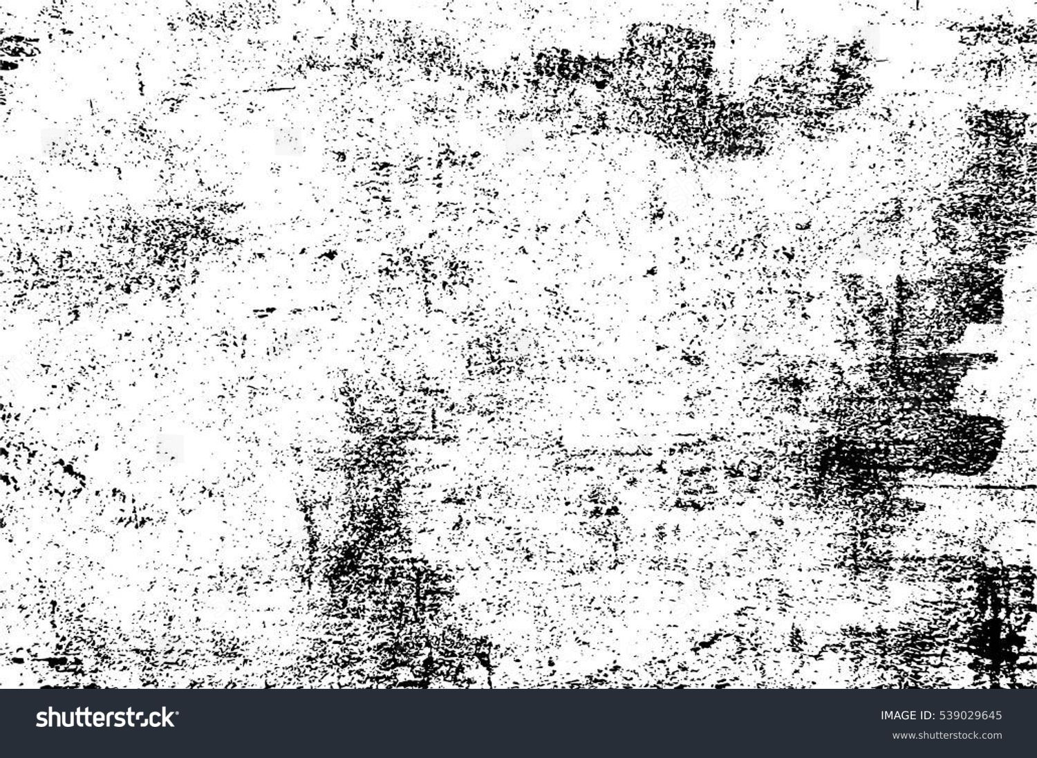 Grunge Black And White Urban Vector Texture Template. Dark Messy Dust Overlay Distress Background. Easy To Create Abstract Dotted, Scratched, Vintage Effect With Noise And Grain #539029645