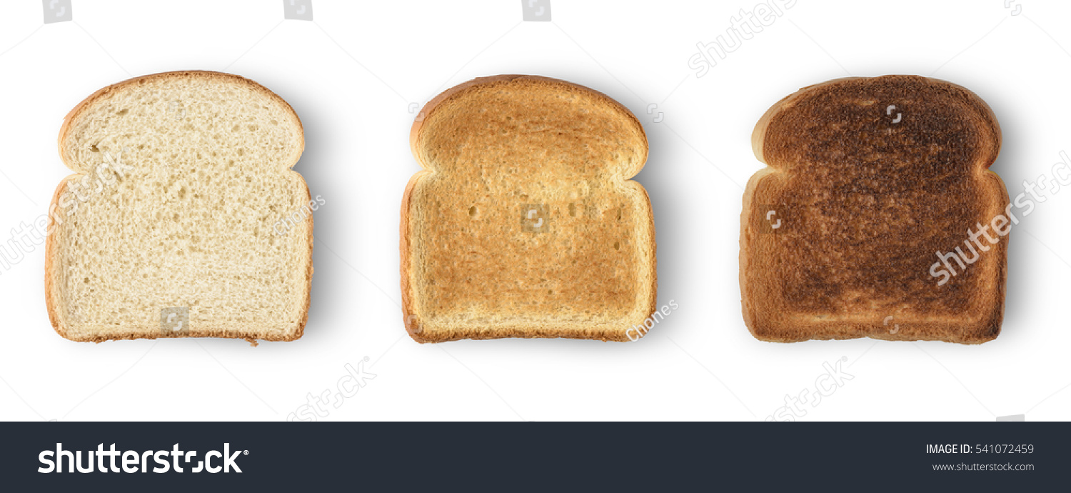 Set of three slices toast bread isolated on white #541072459