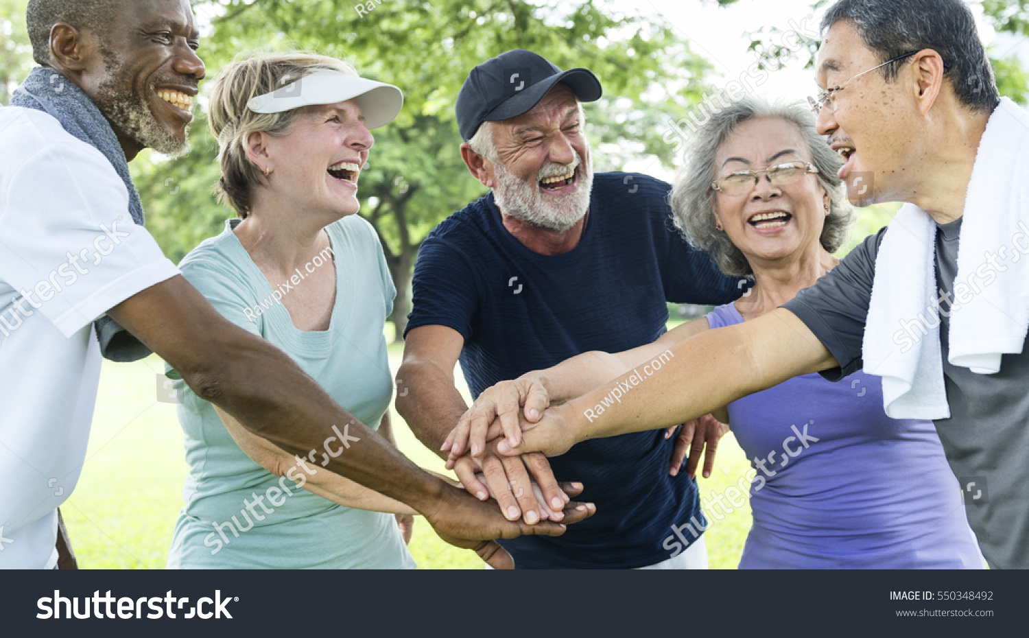 Group Of Senior Retirement Exercising Togetherness Concept #550348492