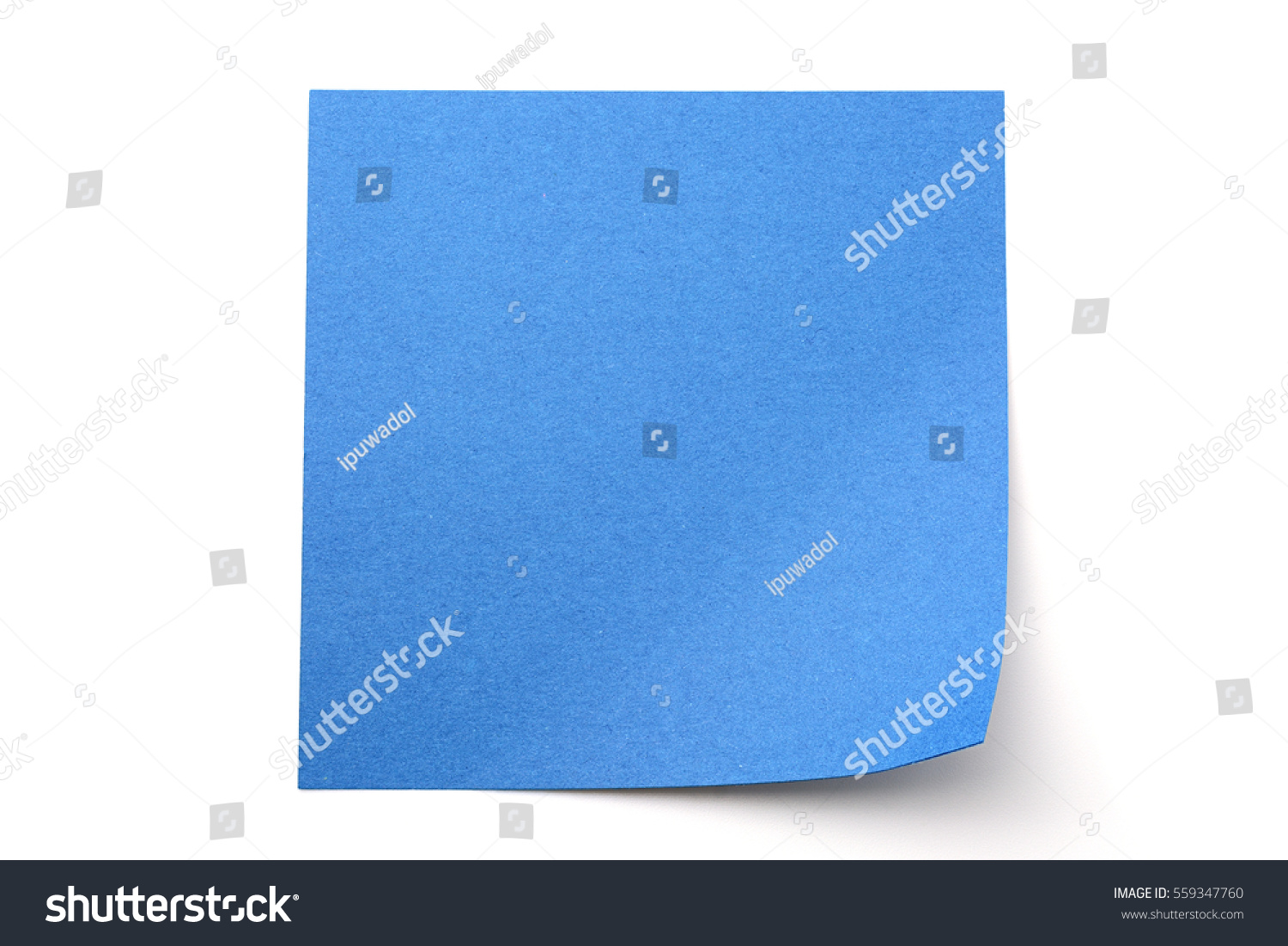 Blue paper stick note on a white background #559347760