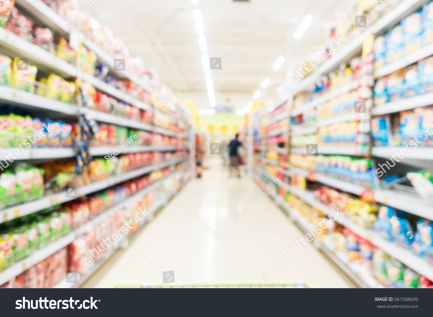 Abstract blur supermarket and retail store in shopping mall interior for background #561508699