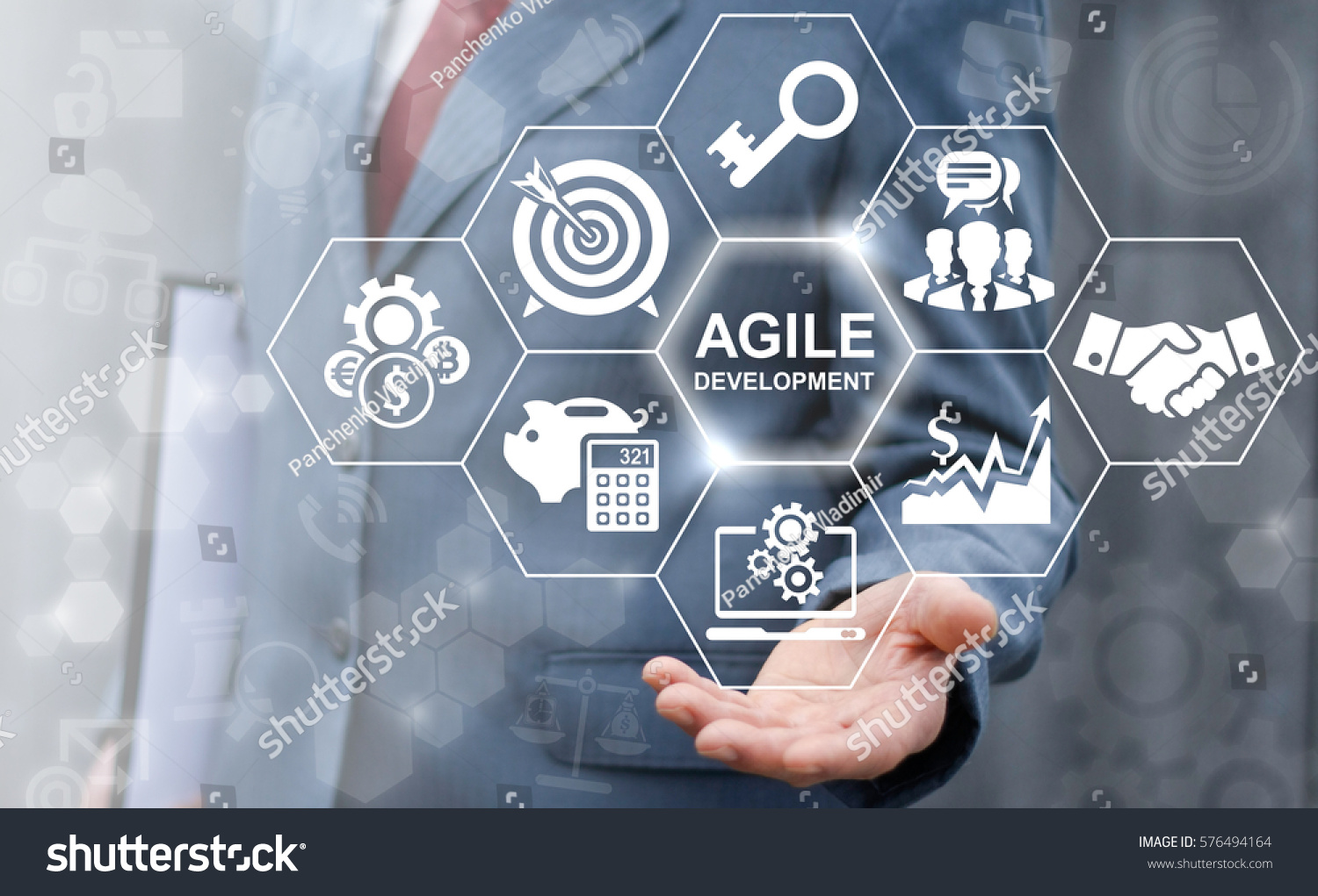 Agile development software business web computer agility nimble quick fast start up concept #576494164