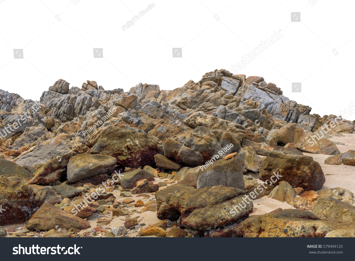 Big rock isolated on white background. This has clipping path. #579494125