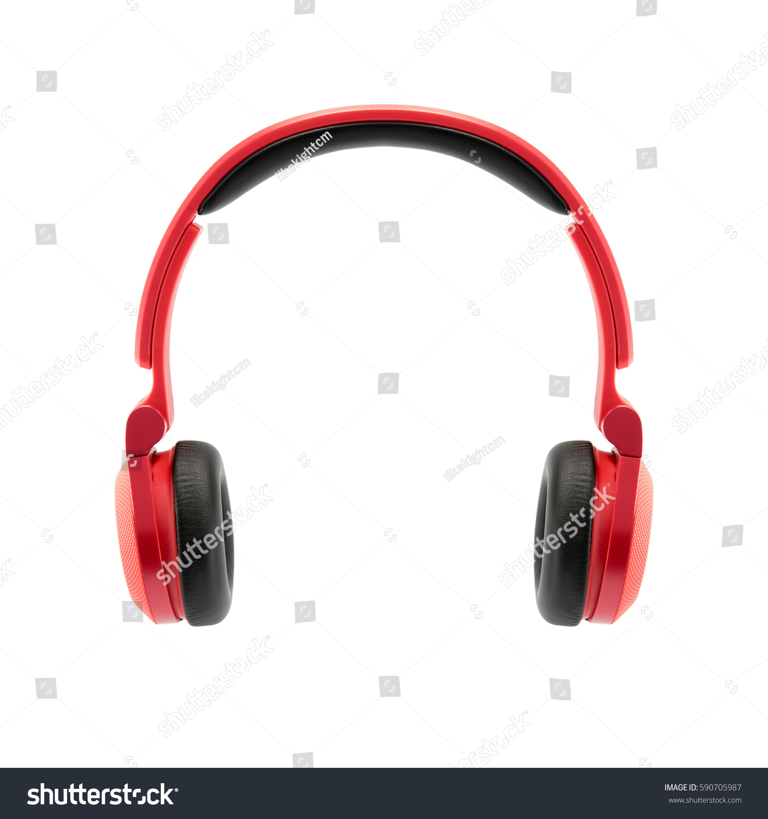 red headphone on white background, isolated #590705987
