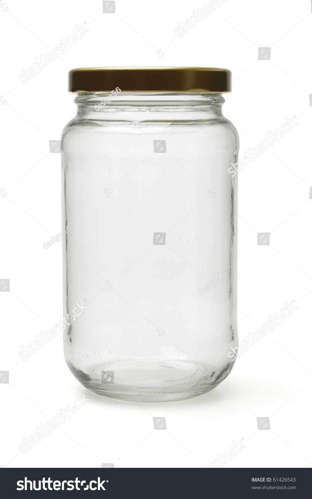 Empty glass bottle standing on white background #61426543