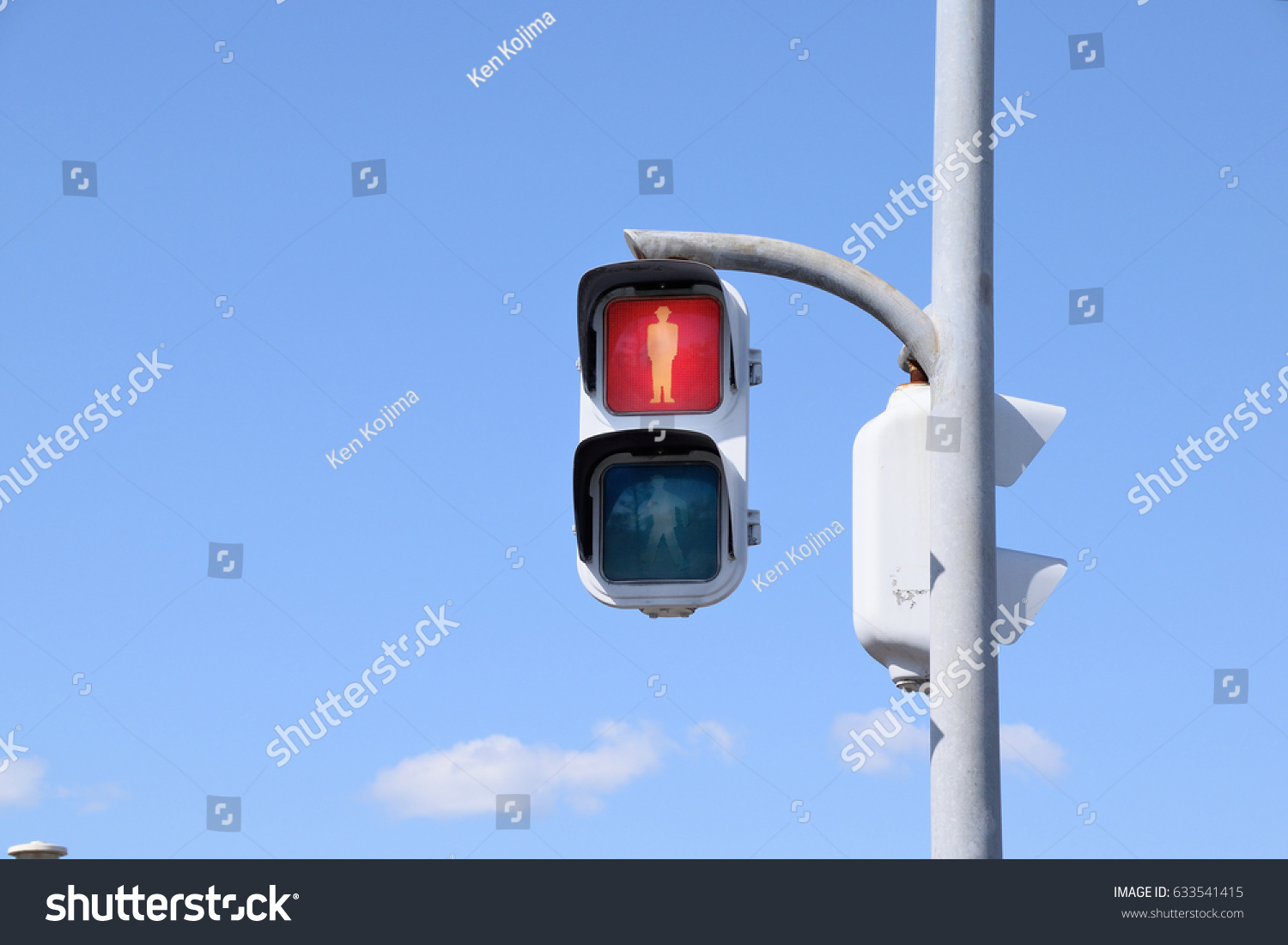 Signals for pedestrians in Japan. The red light means stop.
 #633541415