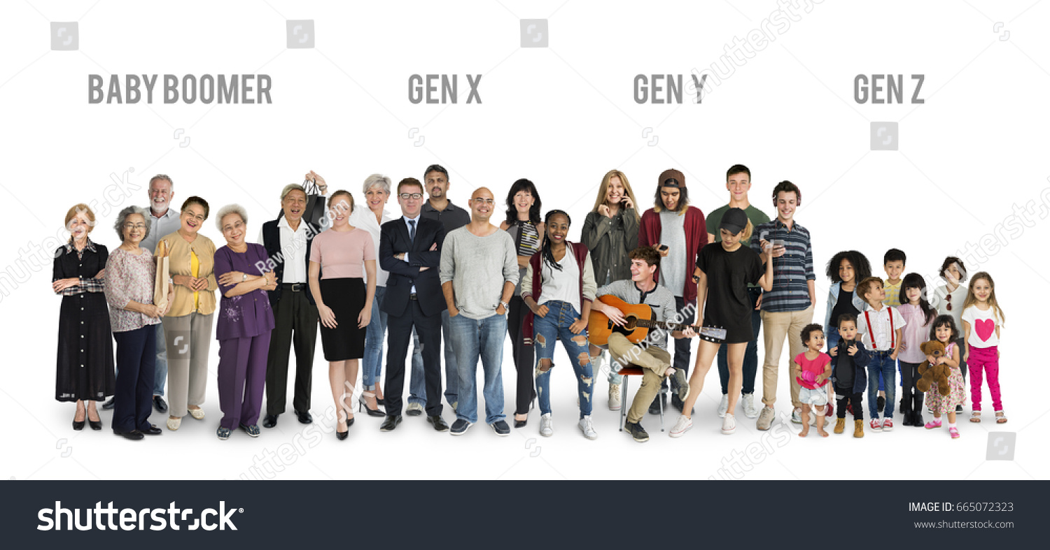 Diversity Generations People Set Together Studio Isolated #665072323