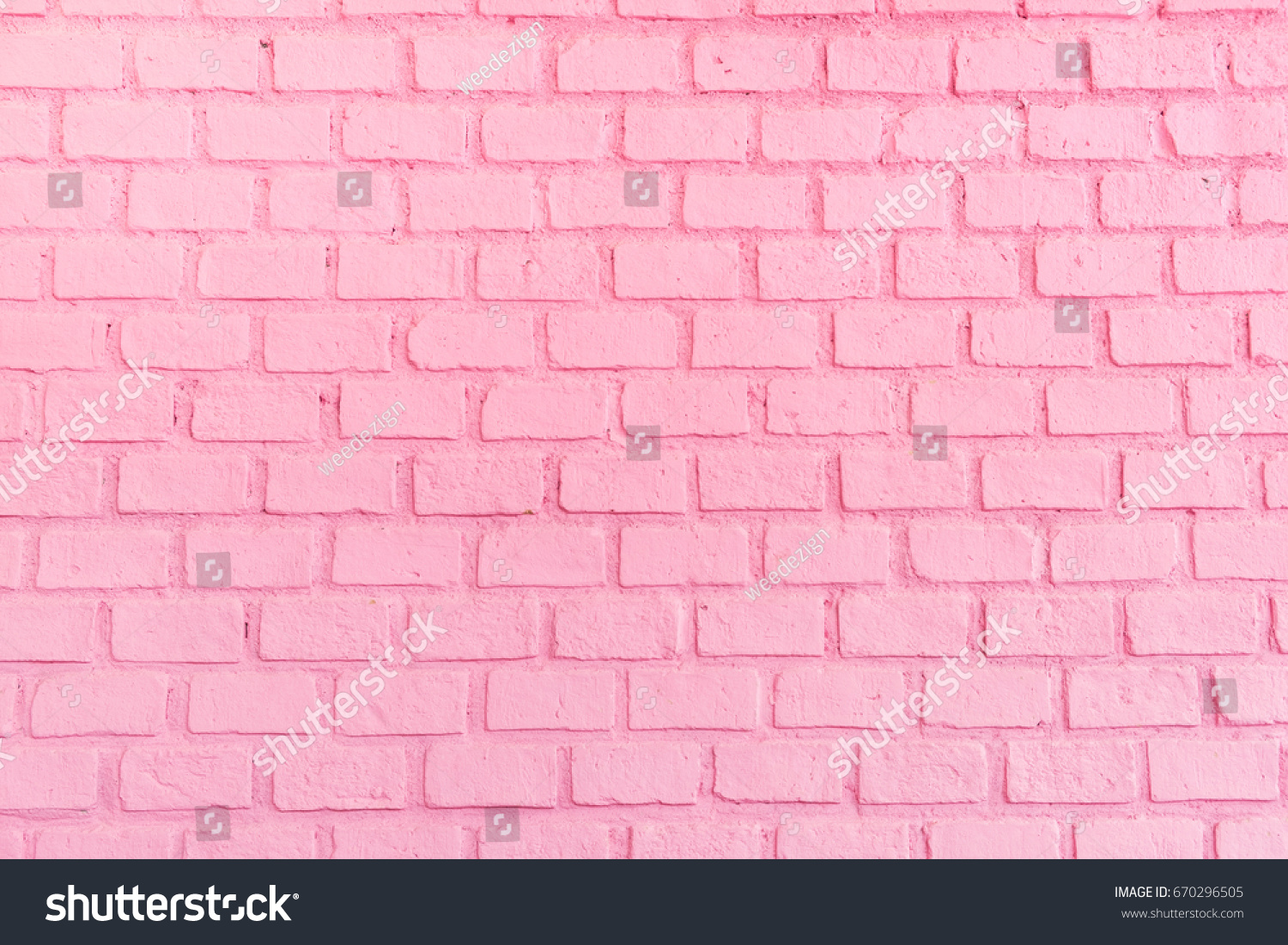 Pastel pink brick background wall texture.pink red brickwall with light paint backdrop wallpaper for woman concept #670296505
