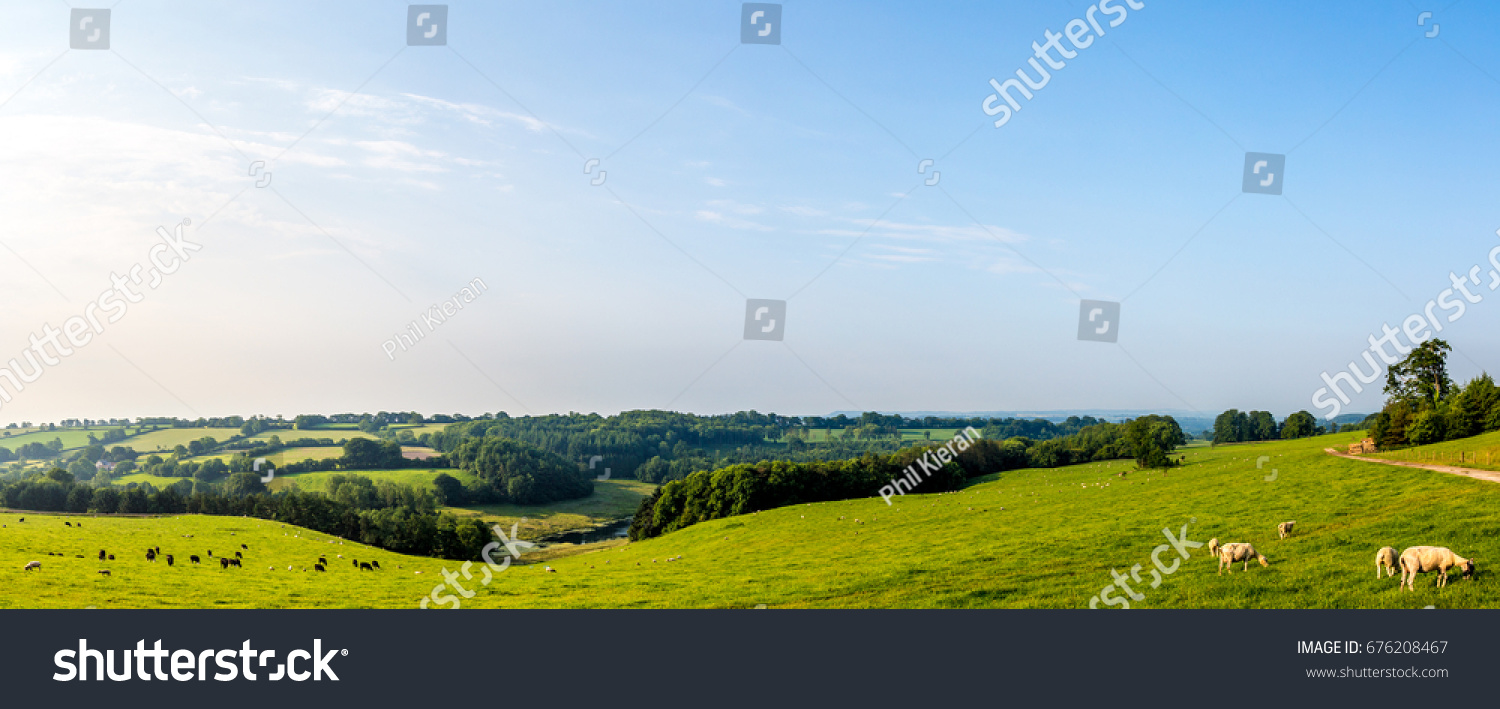 Panoramic Picture of the South Somerset Countryside UK #676208467