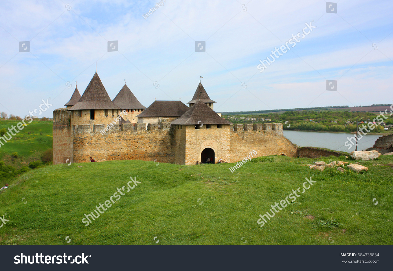 Khotyn fortress in Hotin, Ukraine #684338884