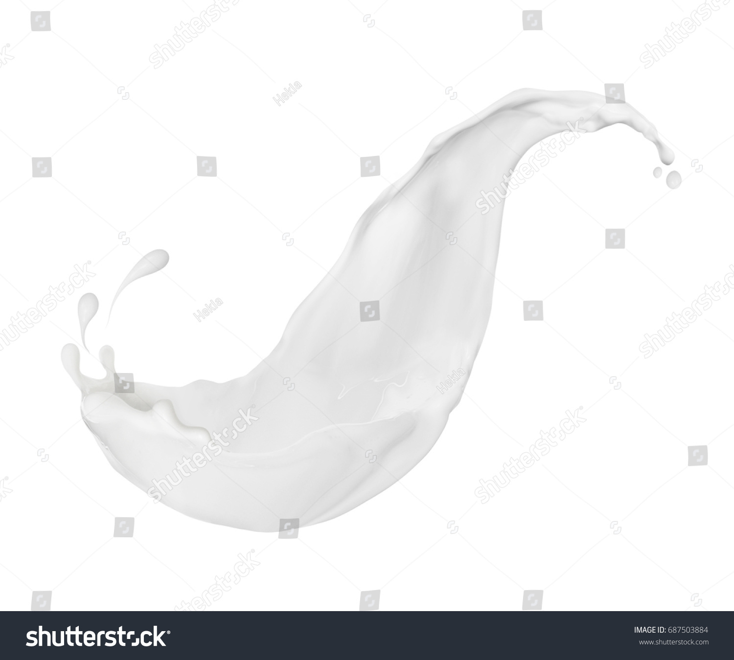 Splash of milk or cream isolated on white background  #687503884