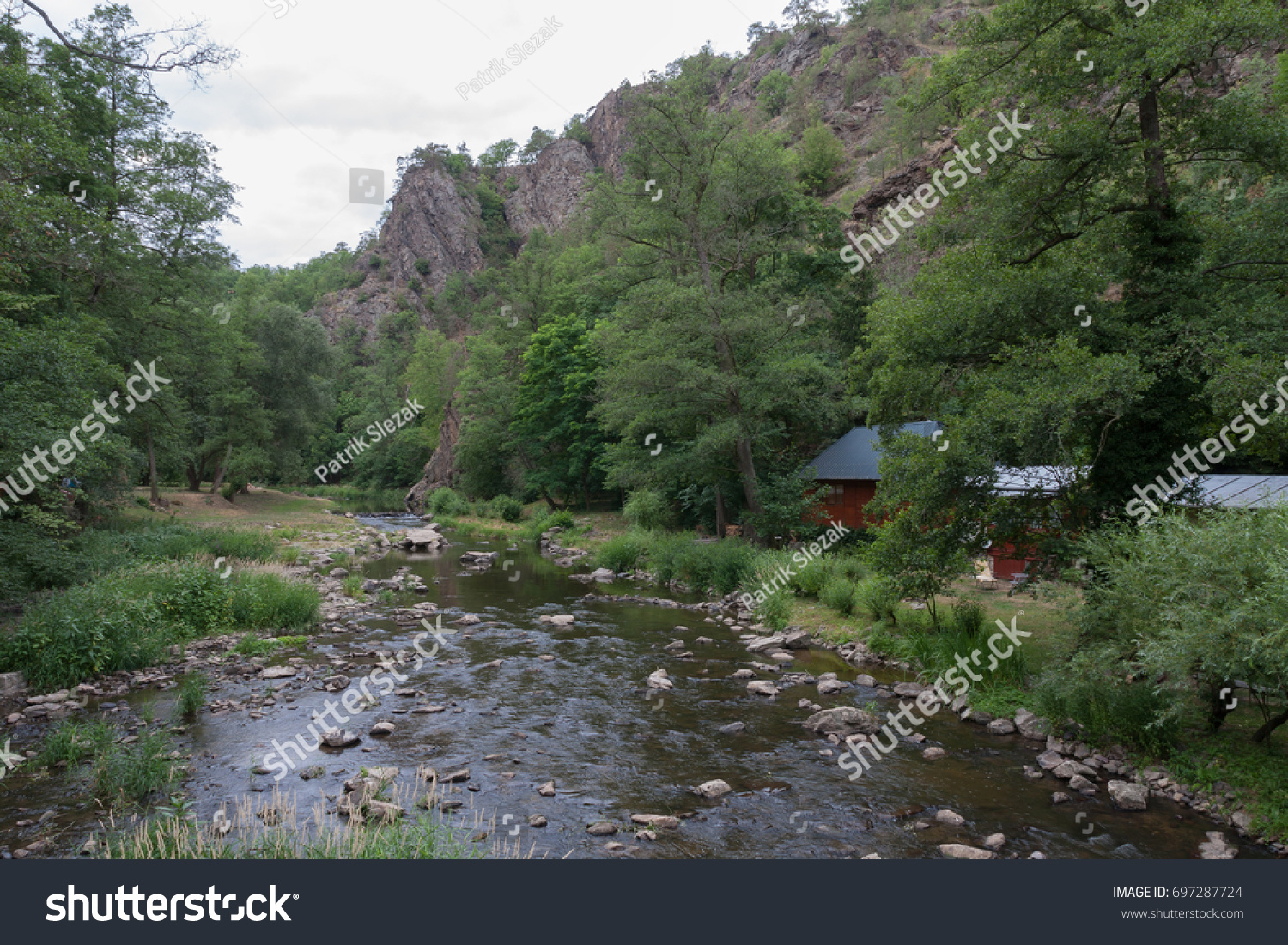 The small  valley of river Oslava, Czech Republic in the summer day.  #697287724
