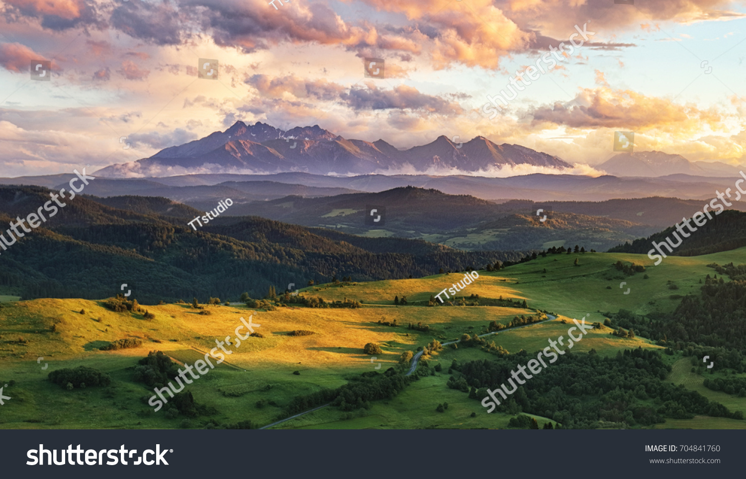 Summer mountain landscape in Slovakia #704841760