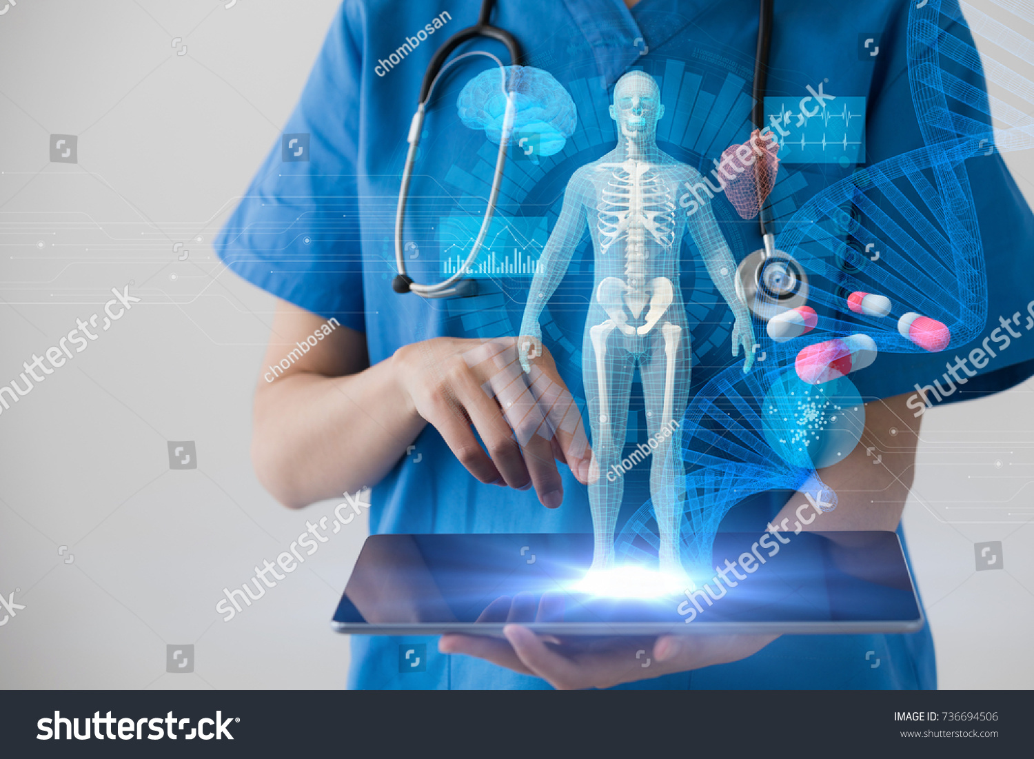 Medical technology concept. Electronic medical record. #736694506