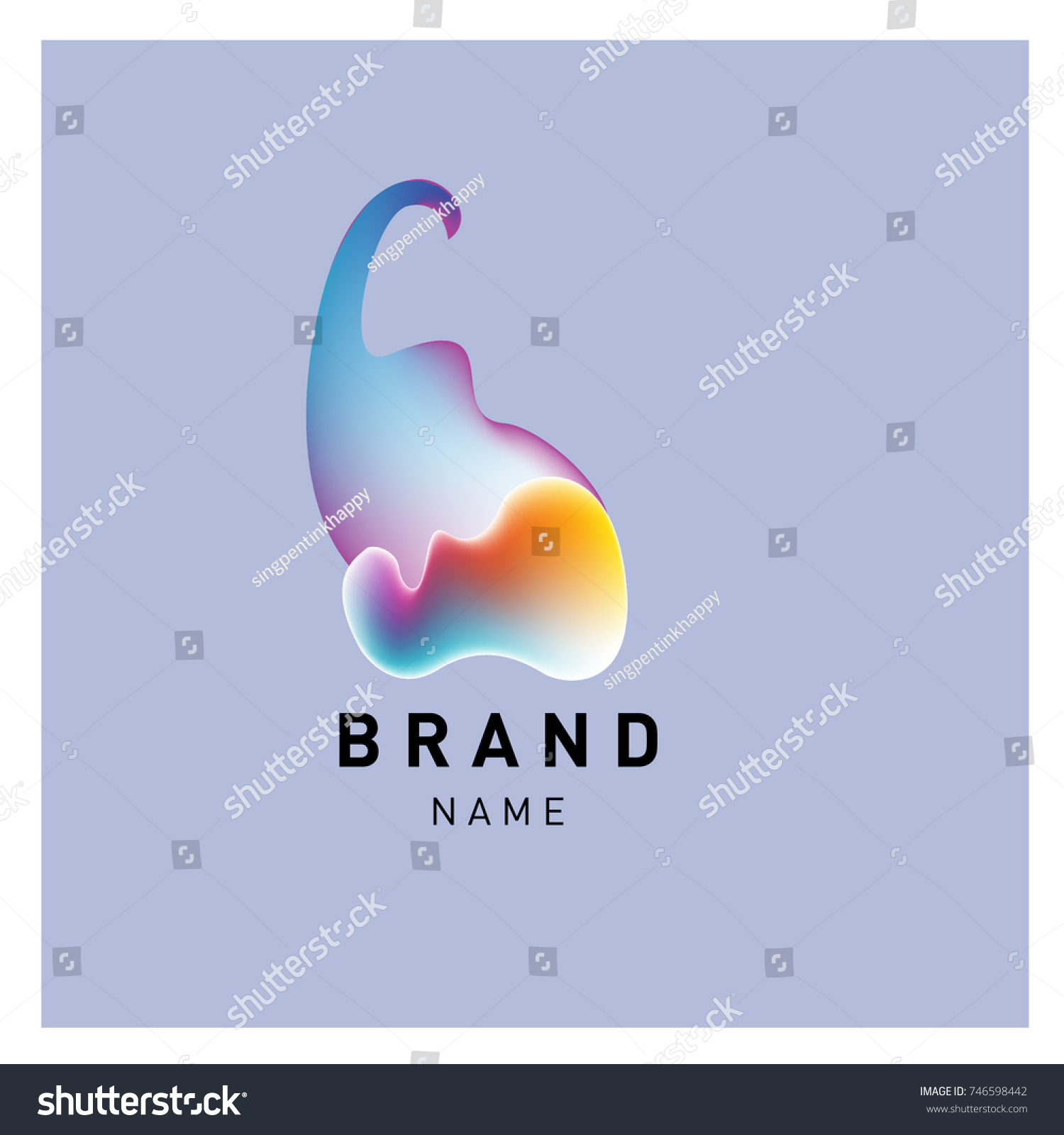 Vector Abstract liquid 3d gradient Logo Brand Company Design Template #746598442