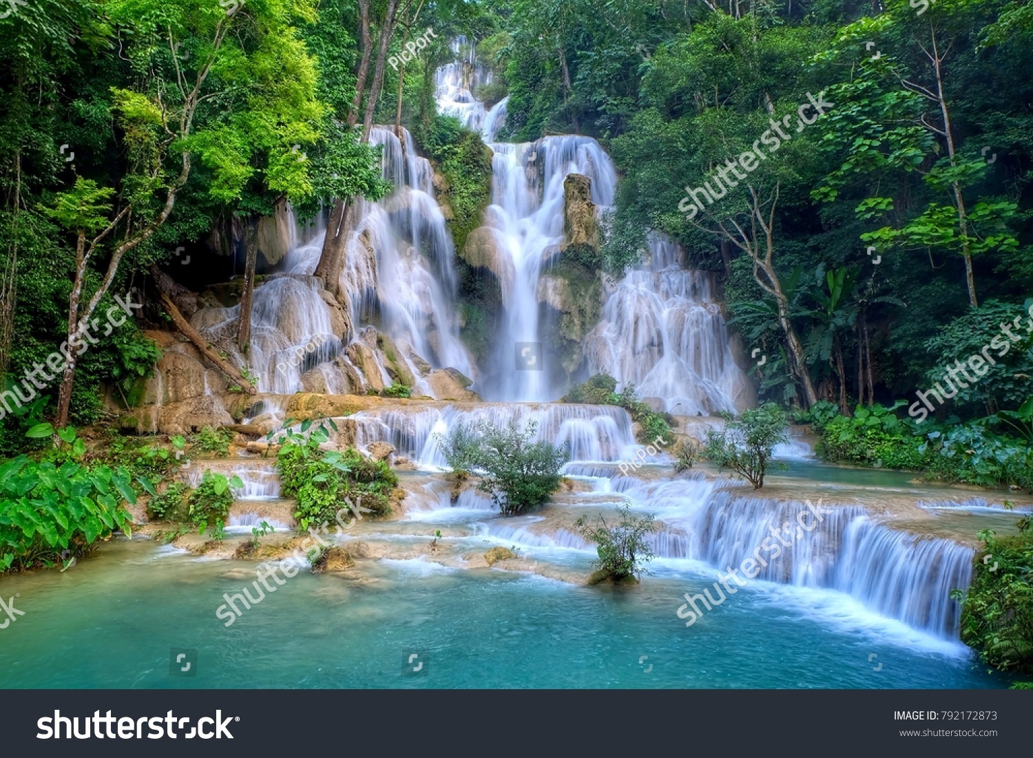 Kuang si waterfall: The beauty of nature #792172873