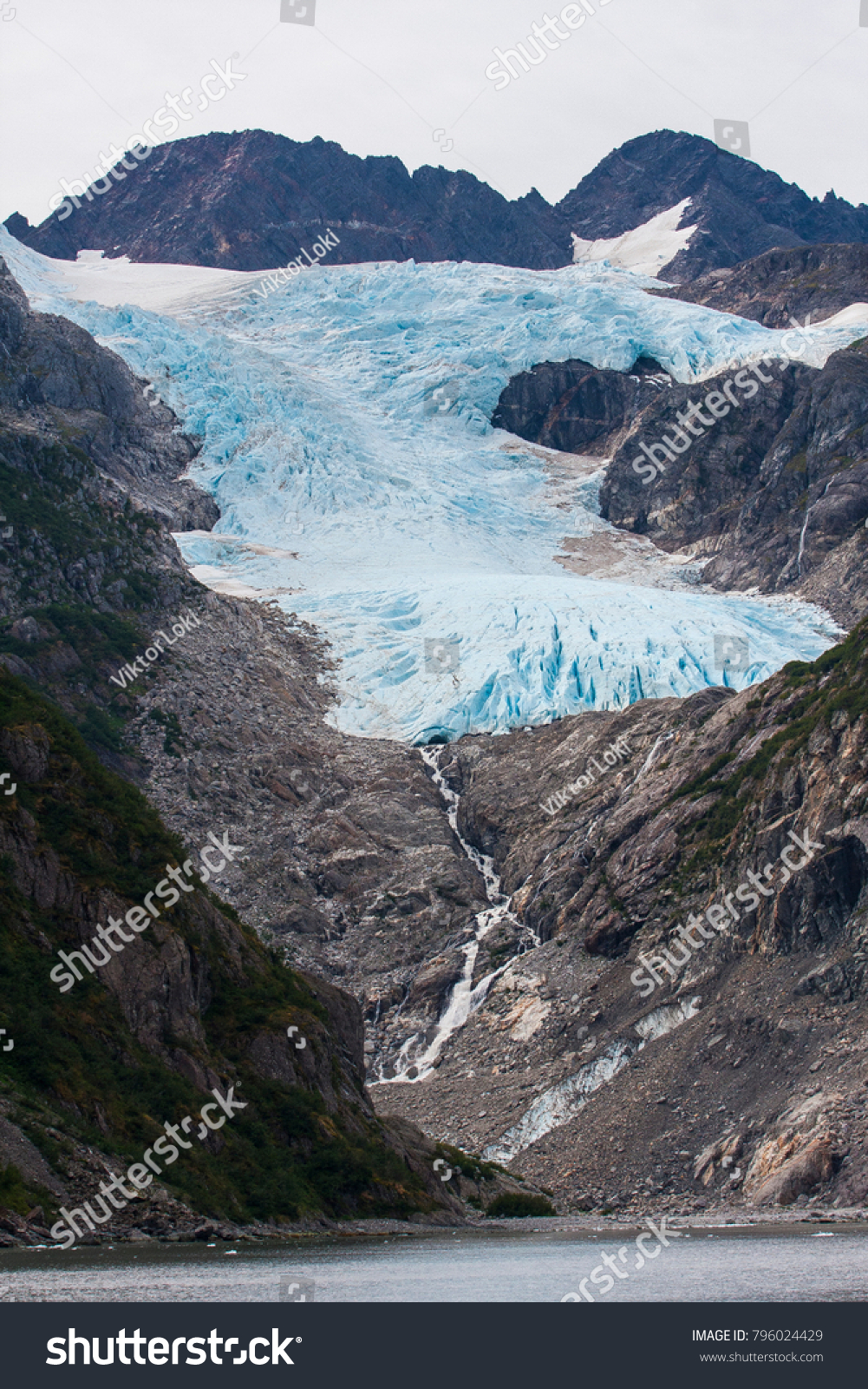 Glaciers from a cruise ship in the sea near to Seward, Alaska. #796024429