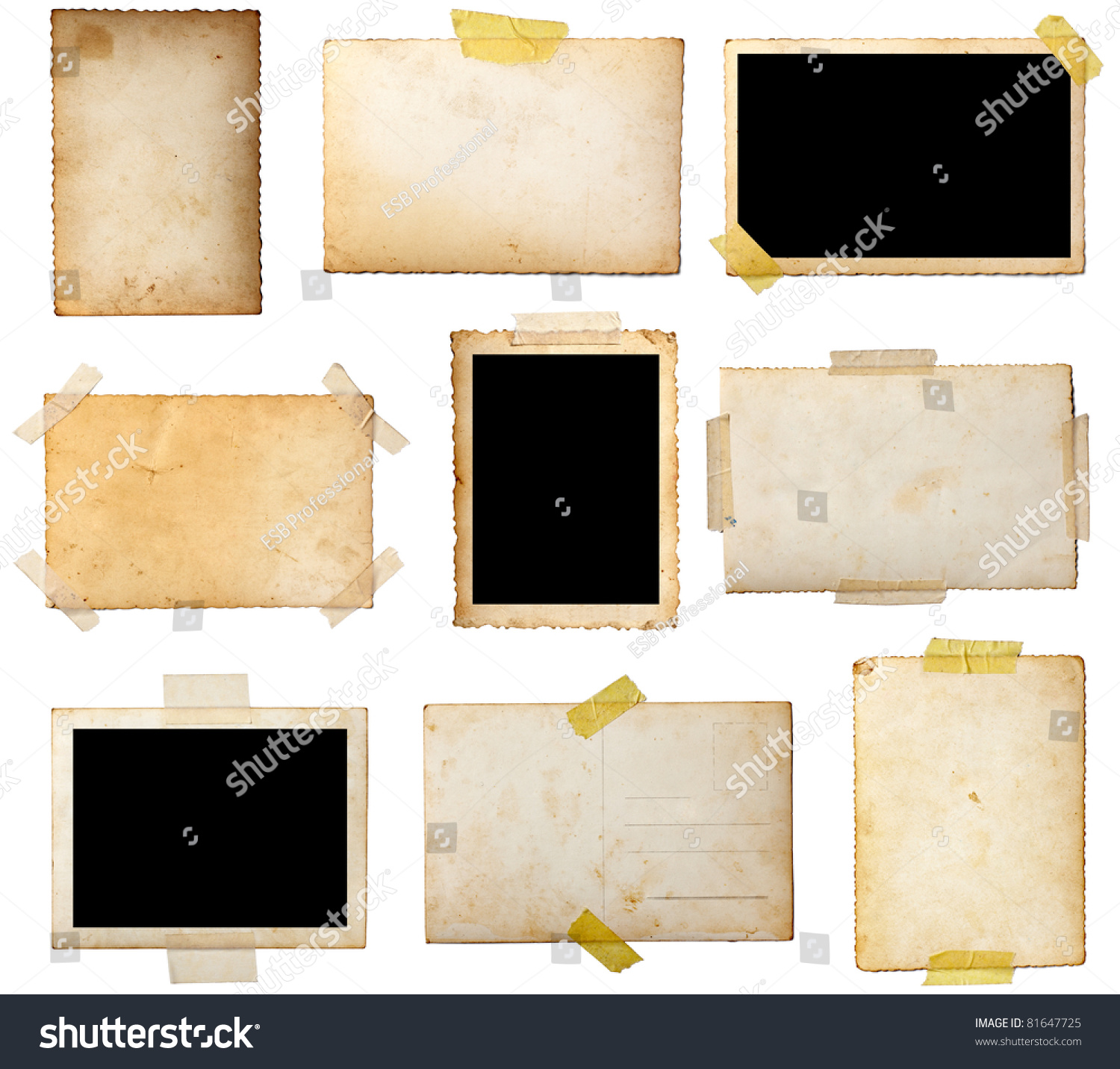 collection of various  old photos on white background. each one is shot separately #81647725