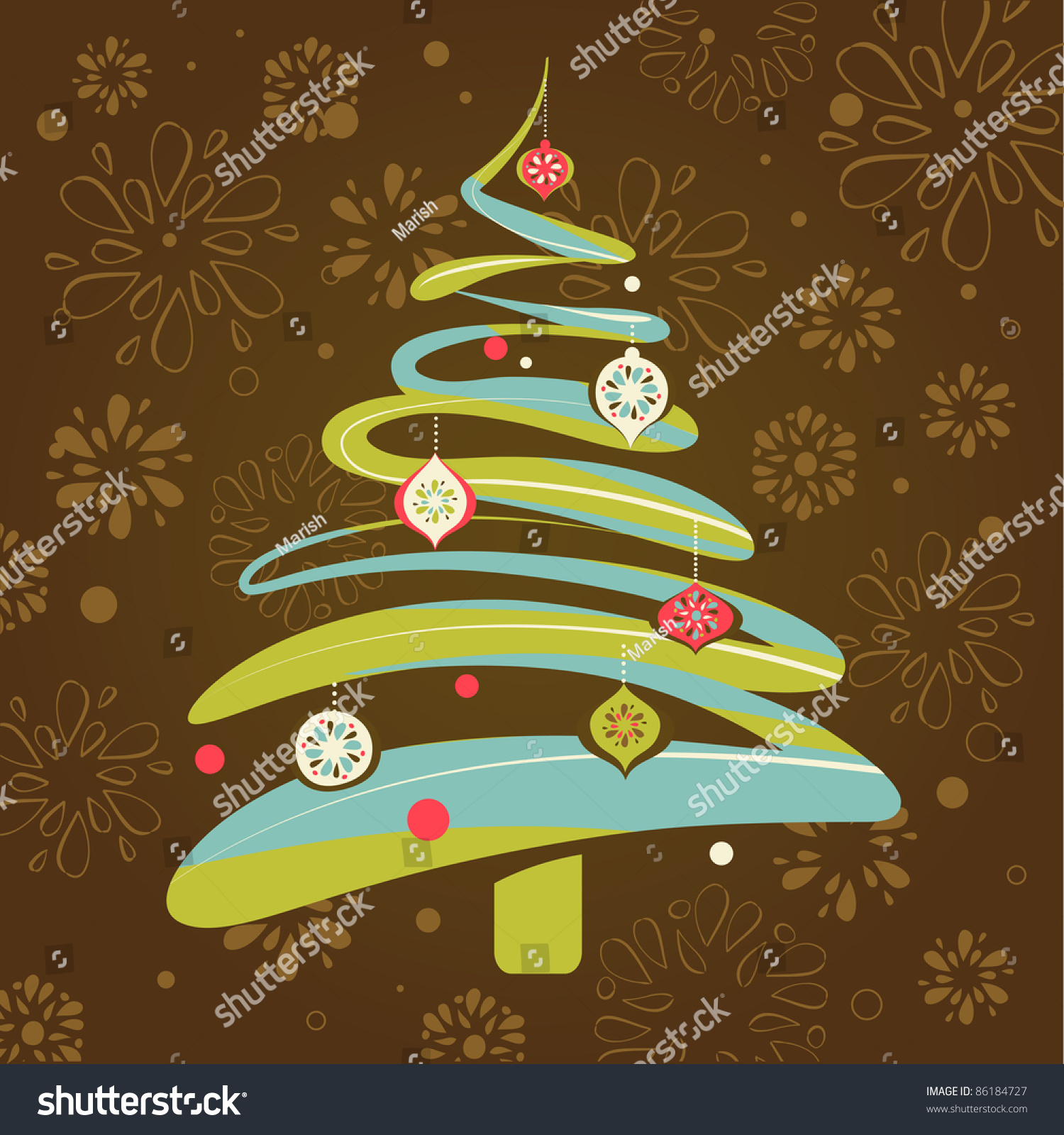 Christmas background with xmas tree #86184727