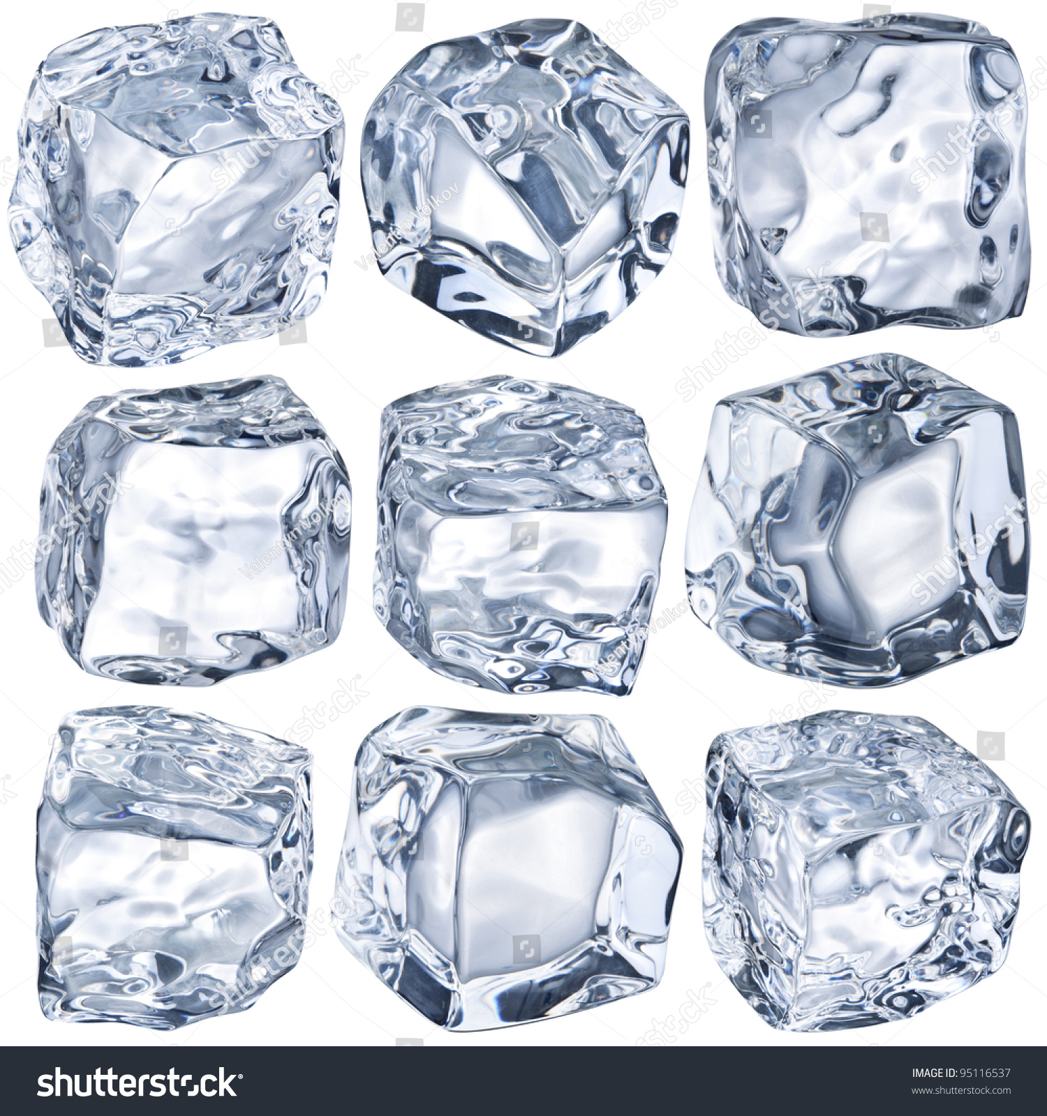 Ice cubes on a white background. File contains clipping path. #95116537