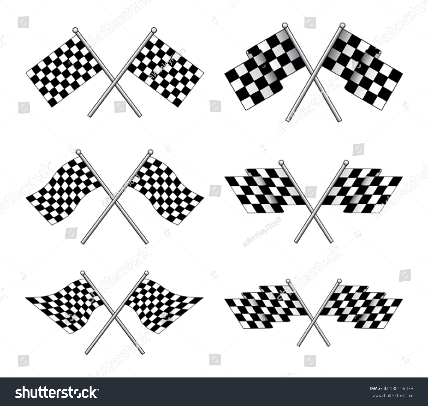 Edit Vectors Free Online - Racing Flags is an illustration of six