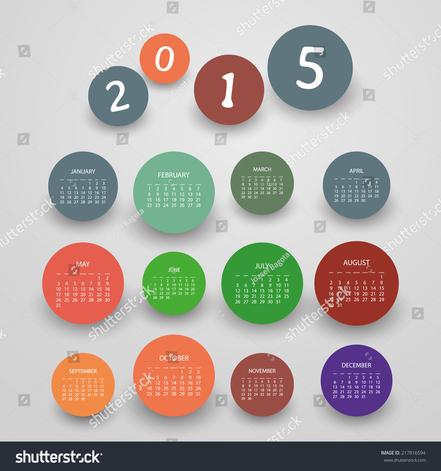 Edit Vectors Free Online - Calendar 2015 | Shutterstock Editor