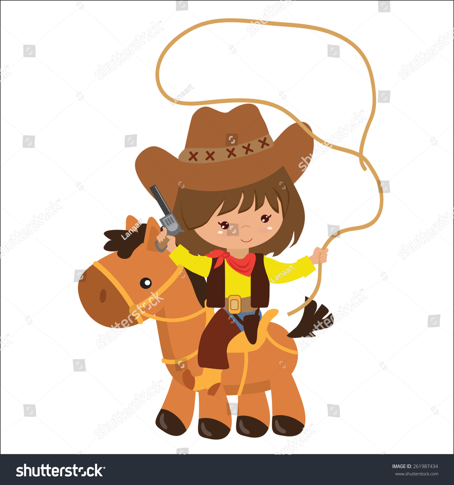 Edit Vectors Free Online - Cowgirl vector | Shutterstock Editor