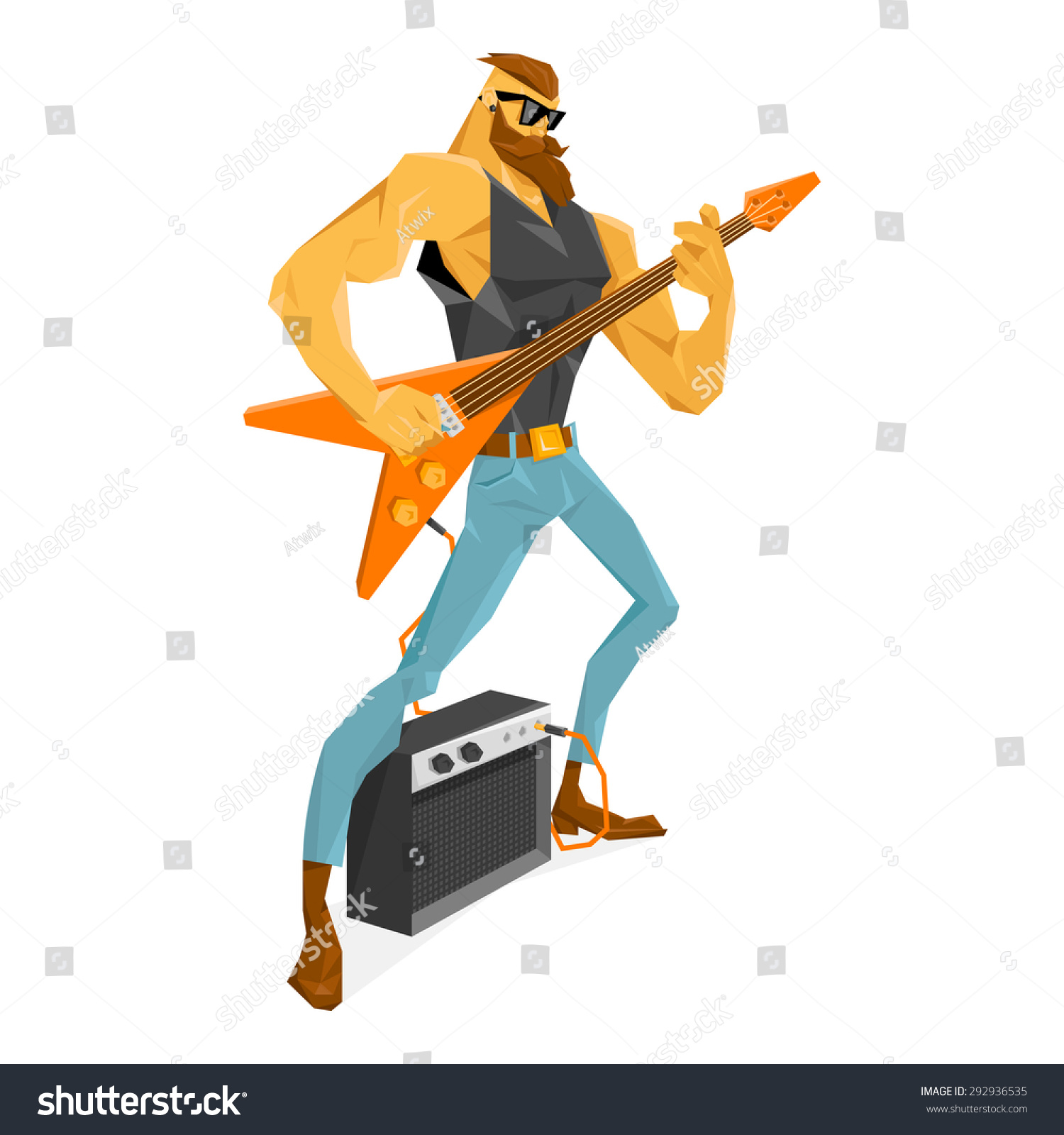 Edit Vectors Free Online - Rockstar guitarist | Shutterstock Editor