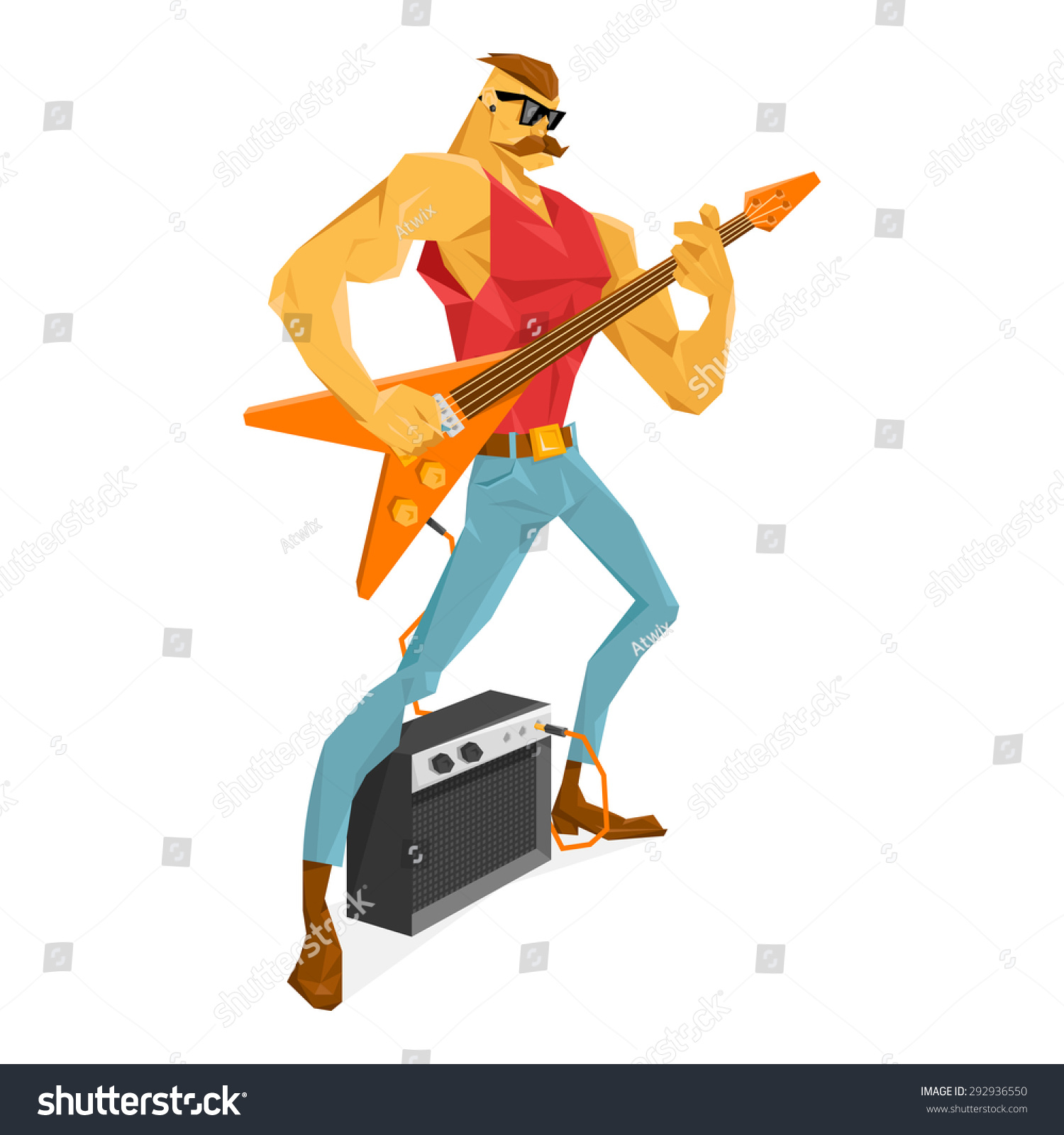 Edit Vectors Free Online - Rockstar guitarist | Shutterstock Editor