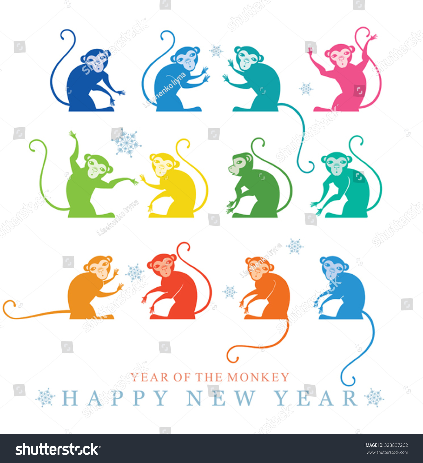 Download Edit Vectors Free Online - Multicolored monkey. | Shutterstock Editor